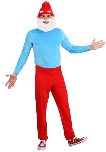 Men&#39;s Plus Size Papa Smurf Costume