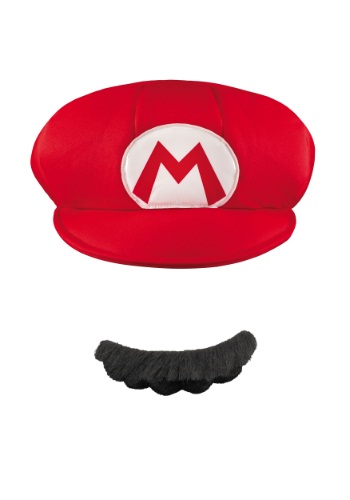 Adult Super Mario Bros. Mario Hat and Mustache Costume Kit