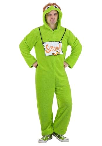 Sesame Street Oscar the Grouch Jumpsuit Costume for Adults