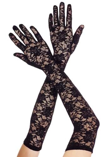 Women&#39;s Extra Long Black Lace Gloves