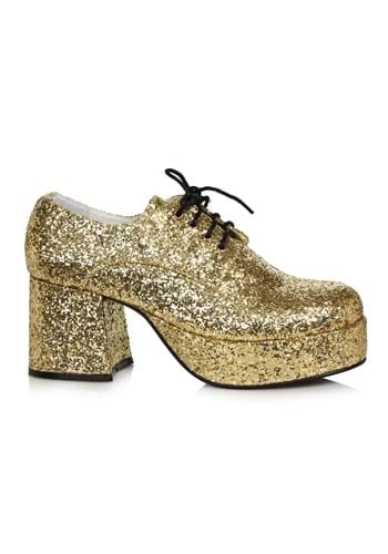 Men&#39;s Gold Glitter Platform Shoes