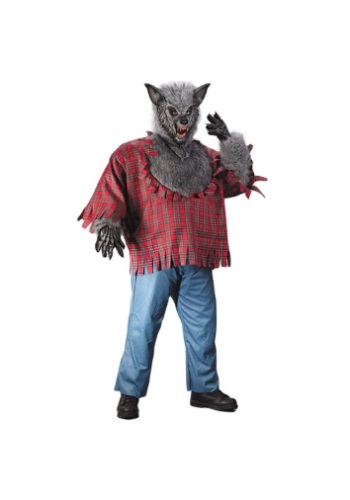 Men&#39;s Plus Size Gray Werewolf Costume