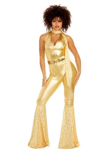 Women&#39;s Gold Disco Fox Adult Costume