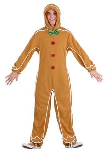 Gingerbread Man Onesie Adult Costume