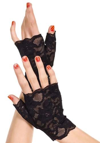 Women&#39;s Black Lace Fingerless Gloves