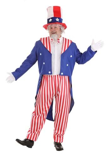 Plus Size Deluxe Uncle Sam Men&#39;s Costume