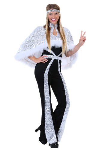 Plus Size Dazzling Silver Disco Women&#39;s Costume