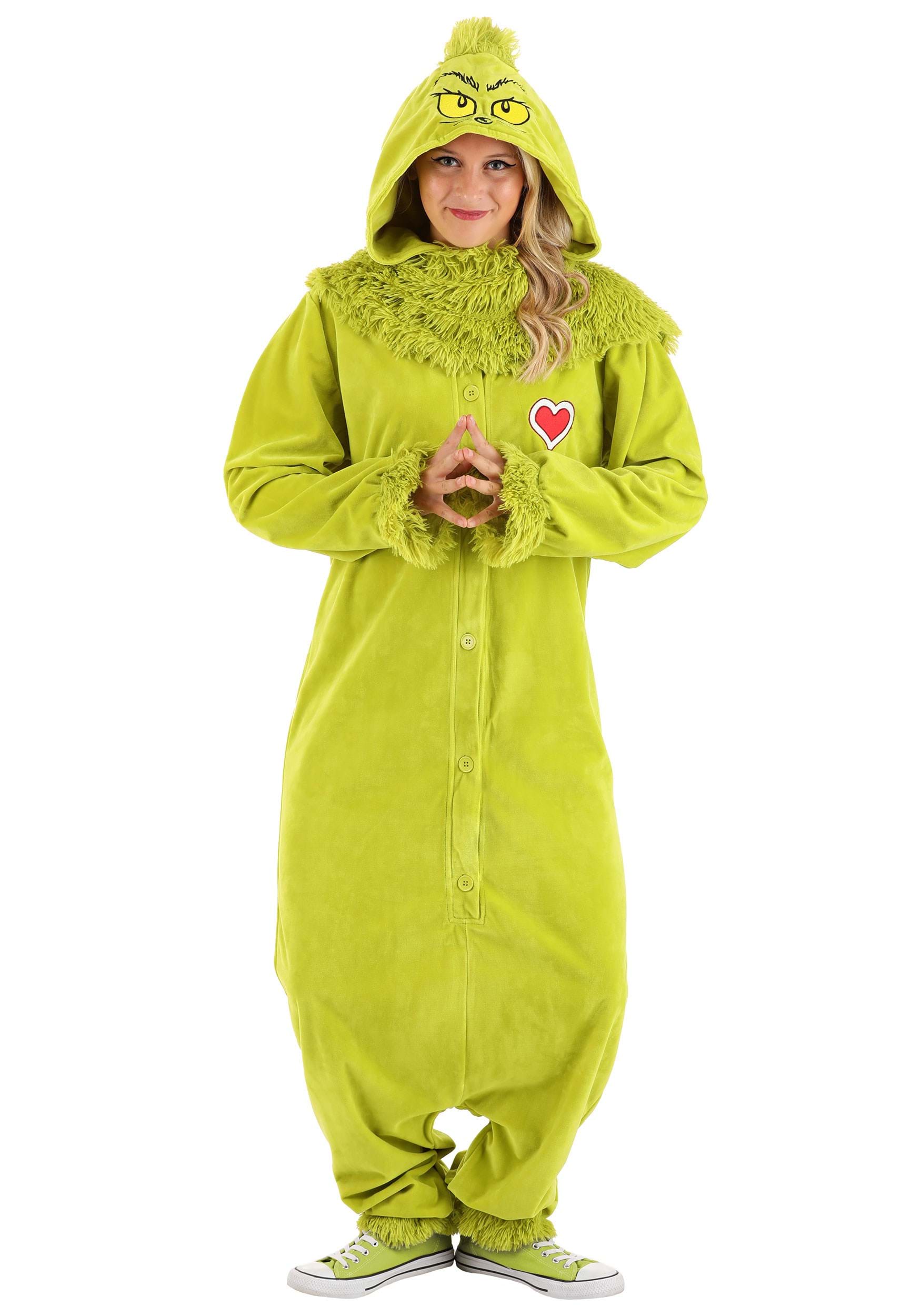 Dr. Seuss Adult The Grinch Jumpsuit Costume | The Grinch Costumes