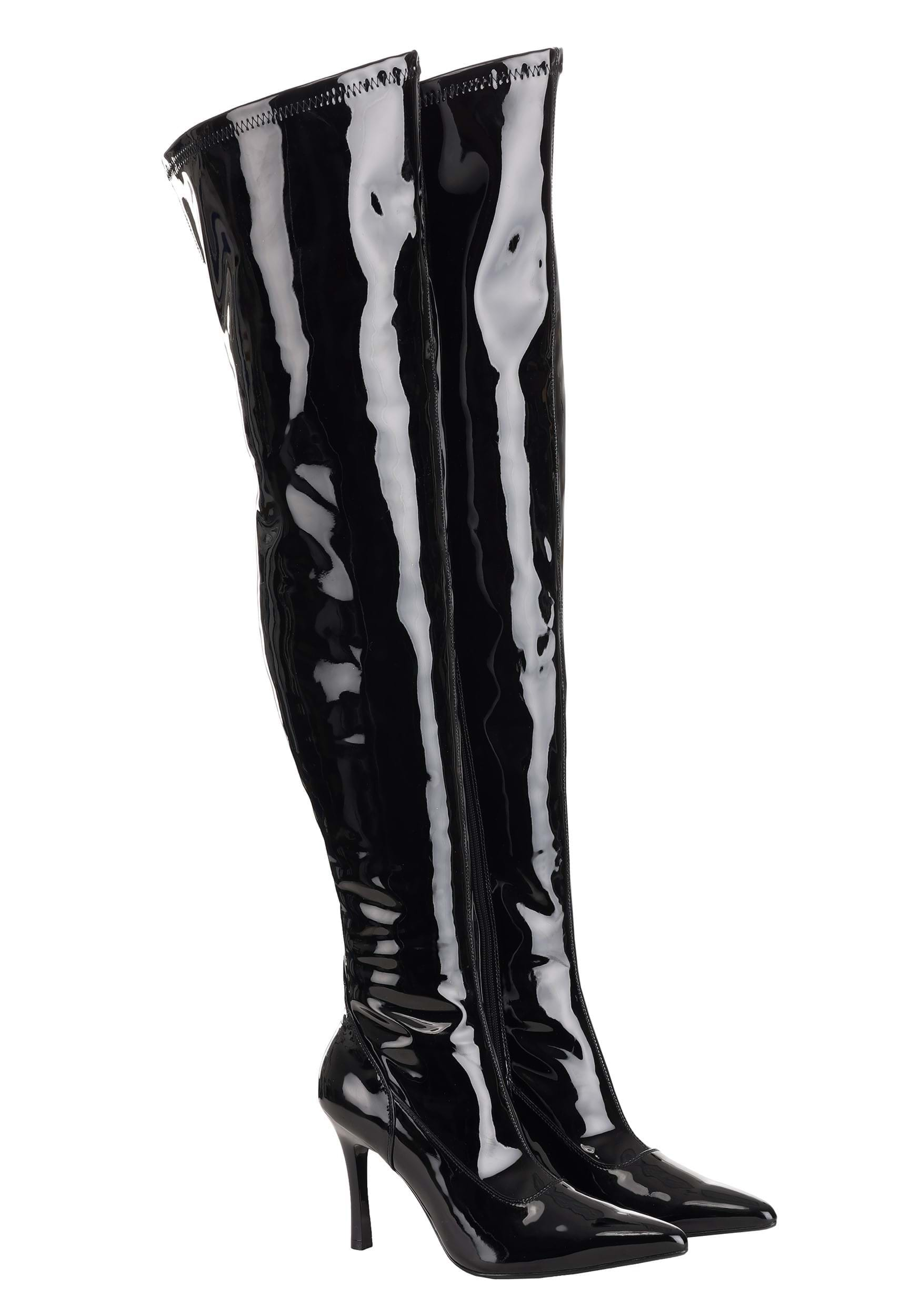 Black Patent Over the Knee Women's Boots | Black Boots/Shoes