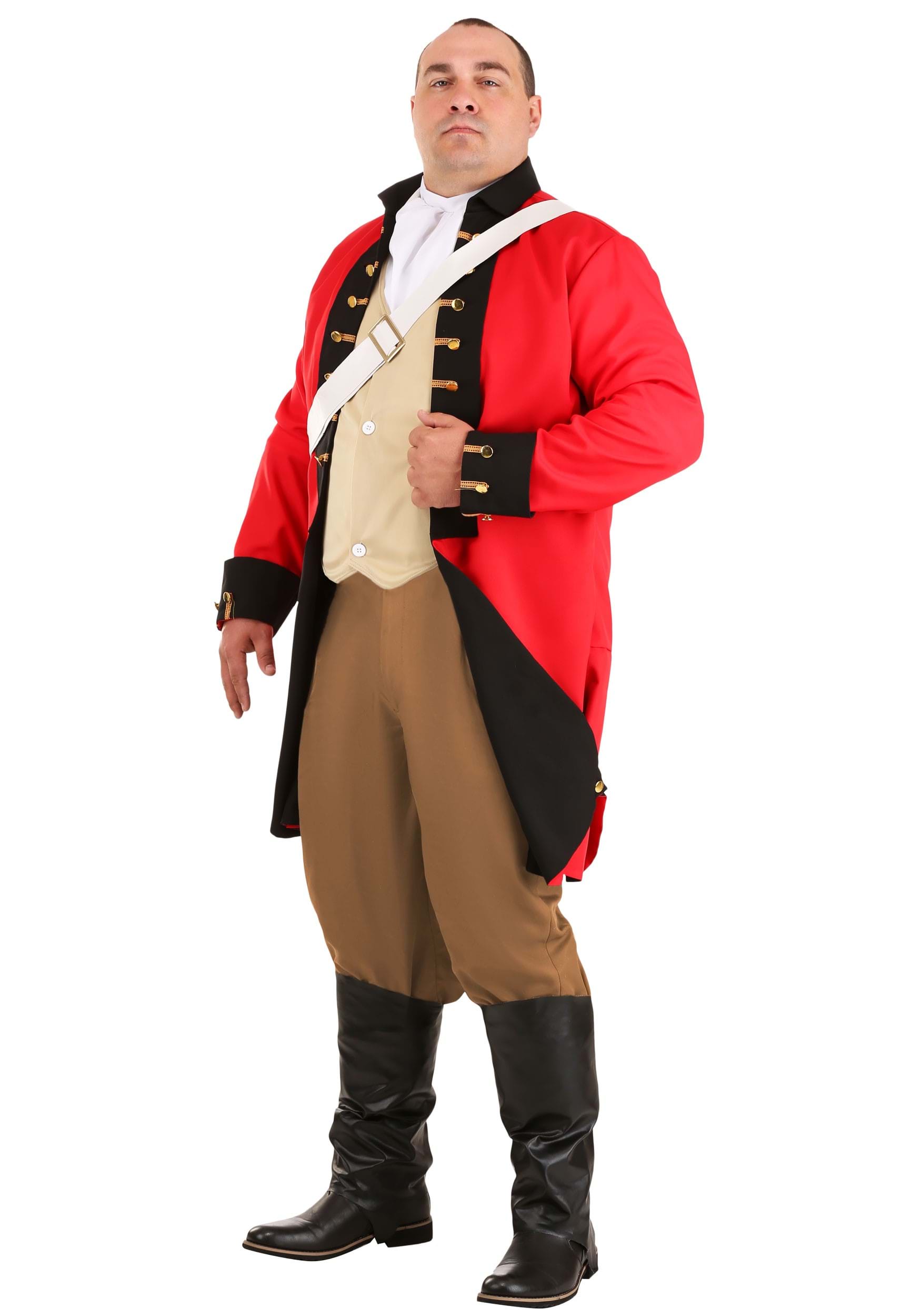 British Red Coat Plus Size Costume for Adults