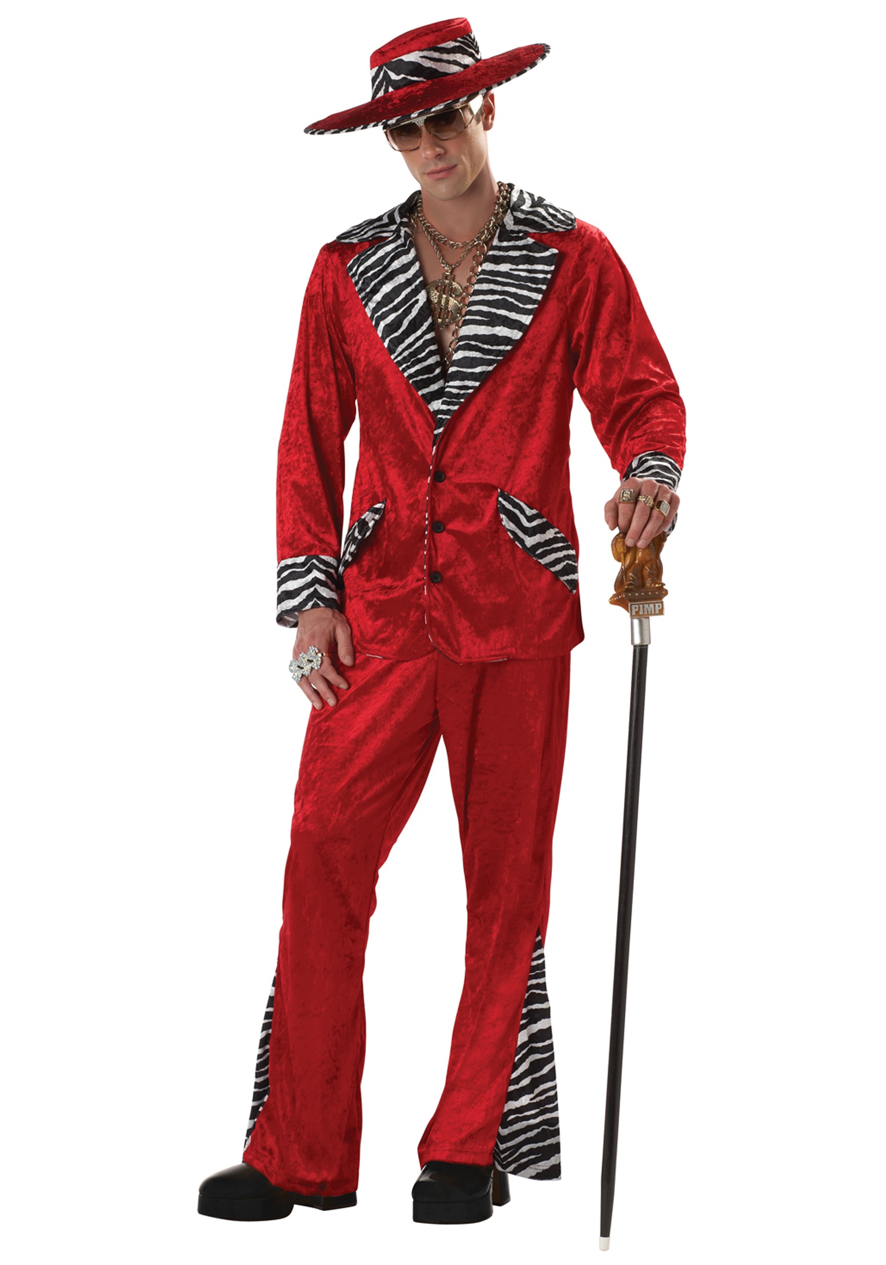 Red Pimp Men's Costume | Adult 70s Costumes