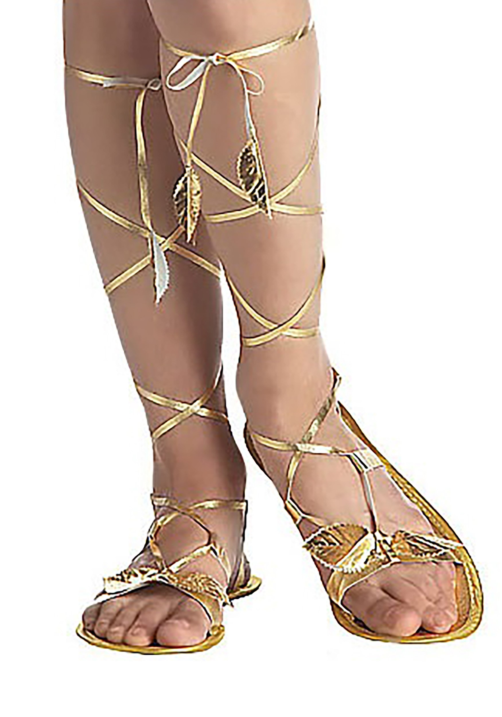 Adult Gold Goddess Sandals | Gods and Goddess Costume Accessories