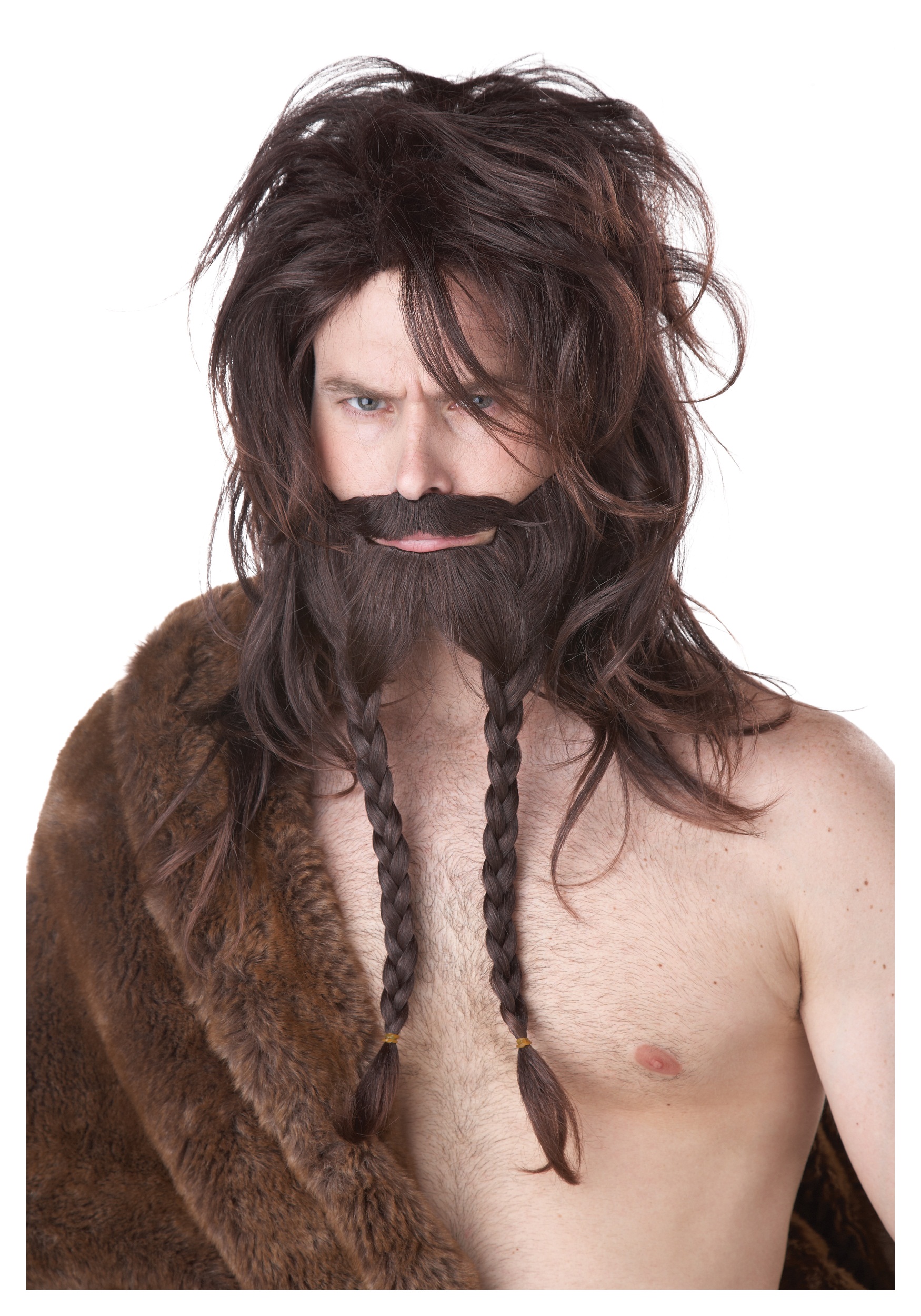 Brown Viking Wig, Beard and Mustache Men