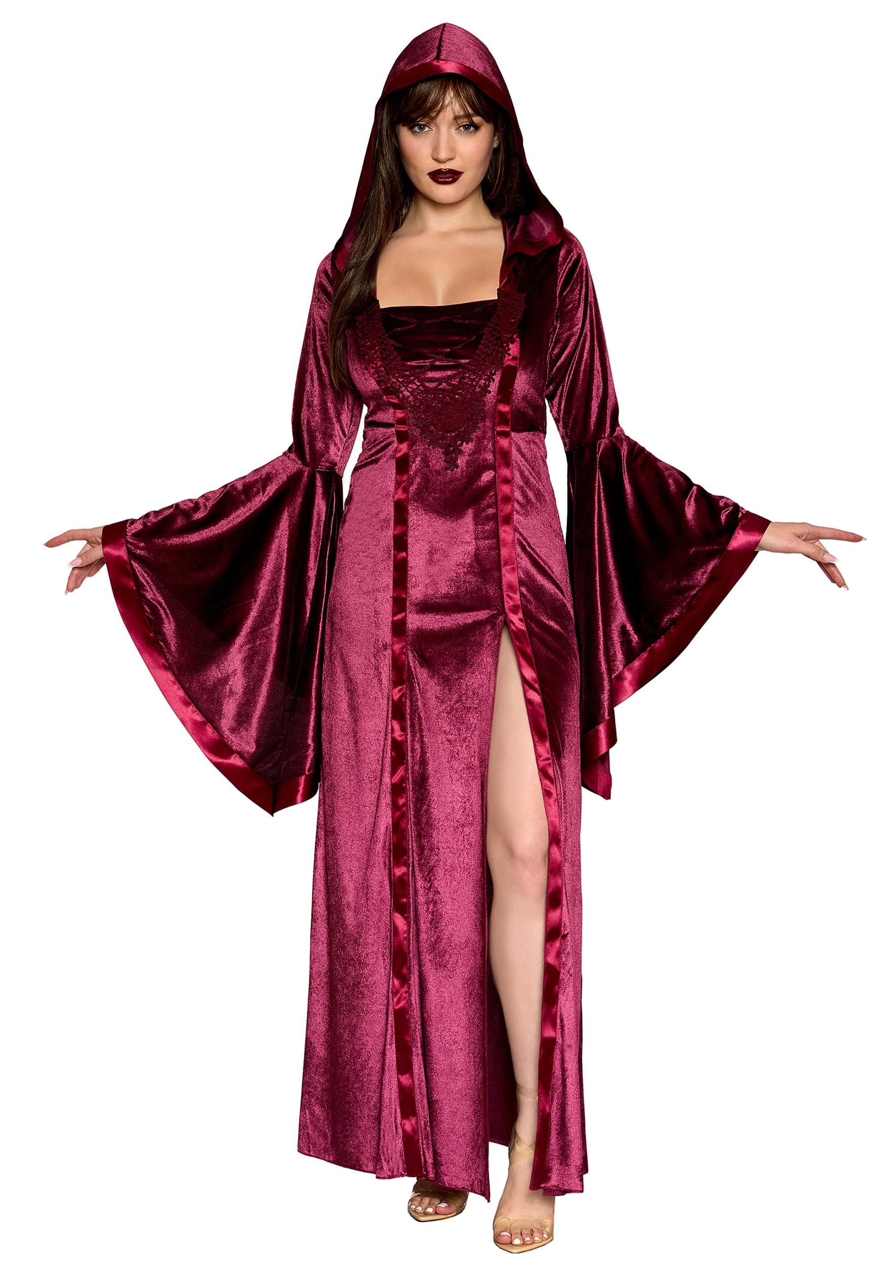 Velvet Hooded Renaissance Maiden Women's Costume | Renaissance Costumes