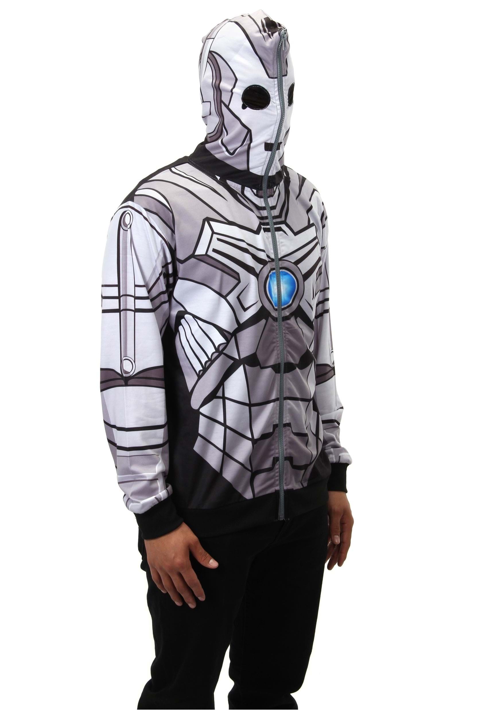 Doctor Who Cyberman Full Zip Up Adult Hoodie | Doctor Who Apparel