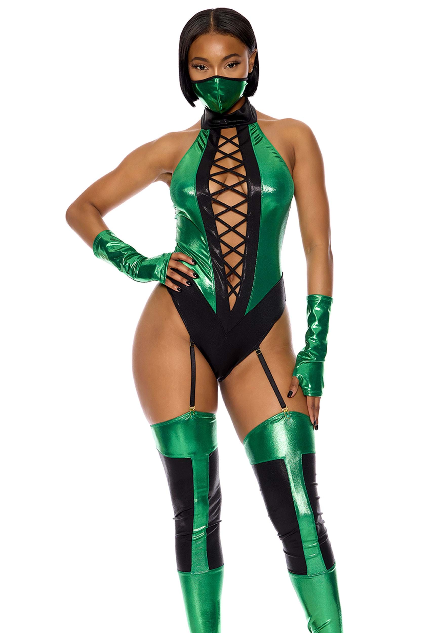Sexy Green Video Game Kombat Fighter Women