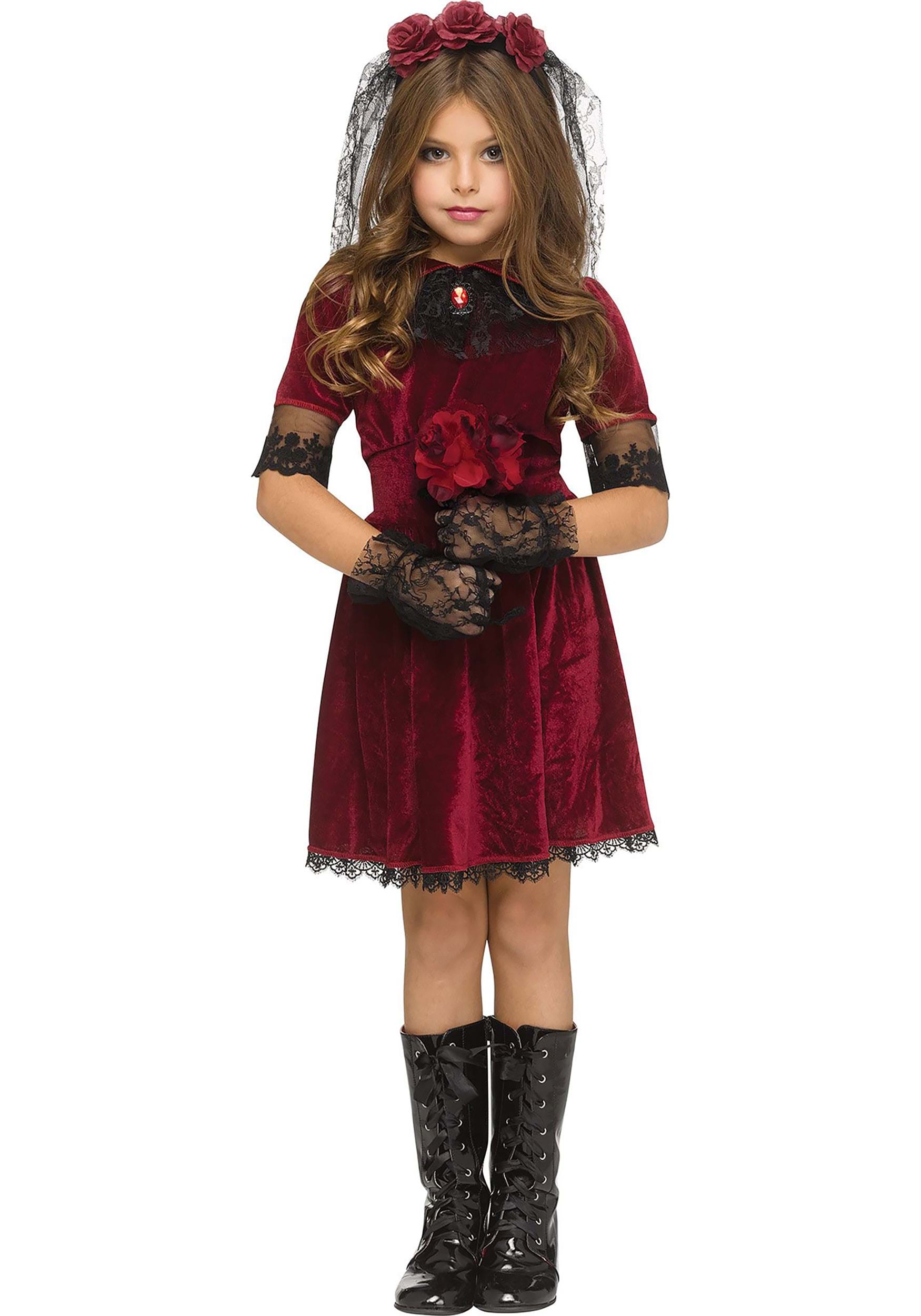 Velvet Blood Red Vampire Bride Girl