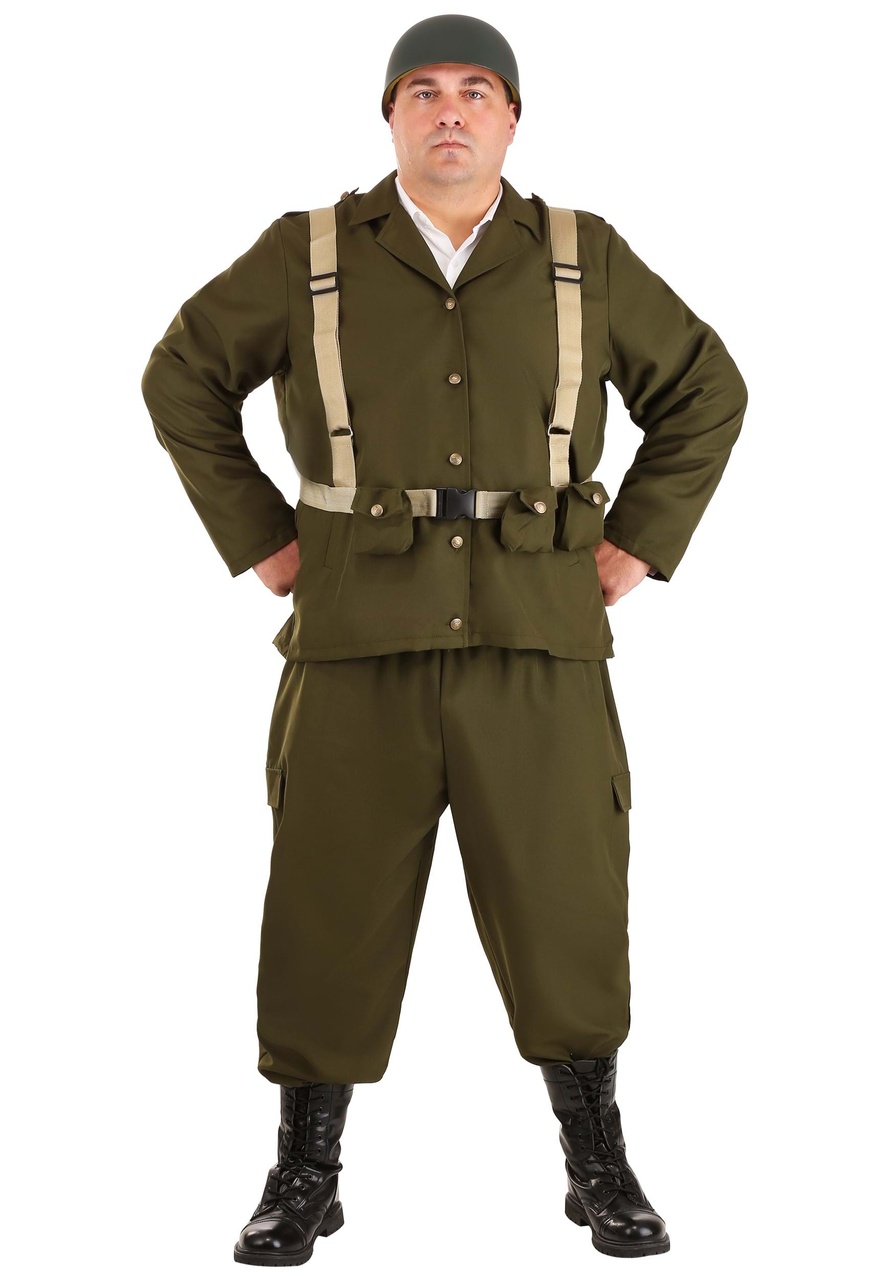 Plus Size Deluxe WW2 Soldier Men