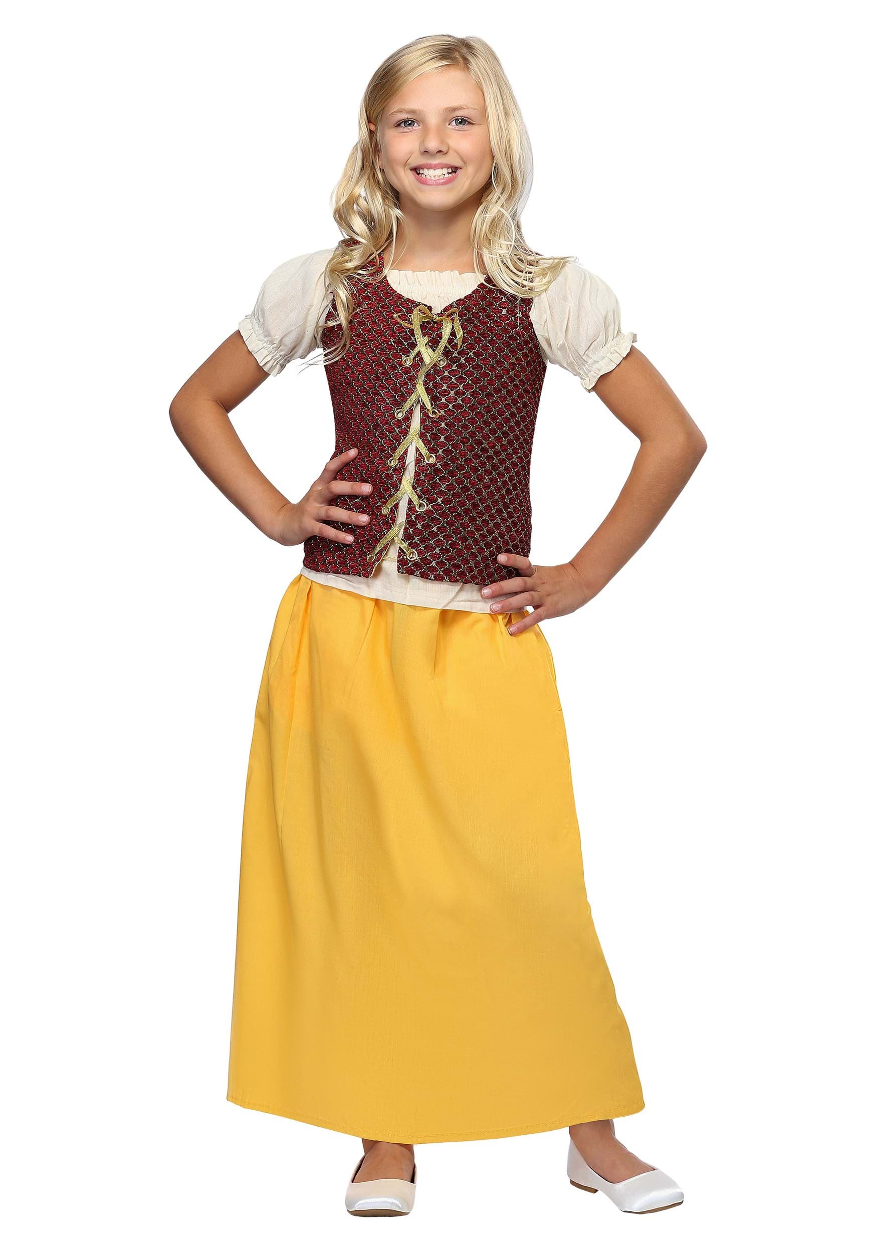 Red Peasant Dress Costume for Girls