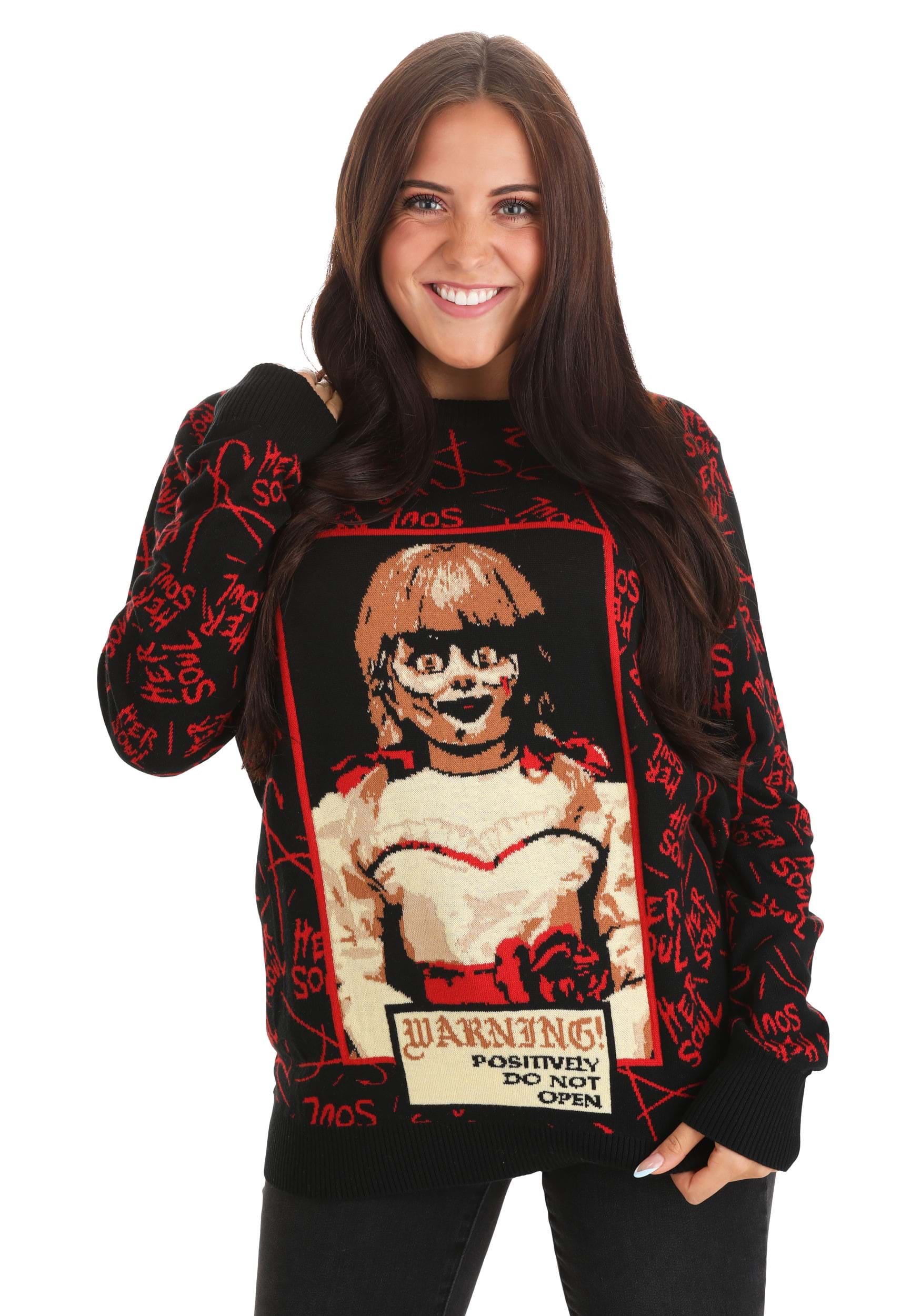 Annabelle Adult Halloween Sweater | Ugly Halloween Sweaters