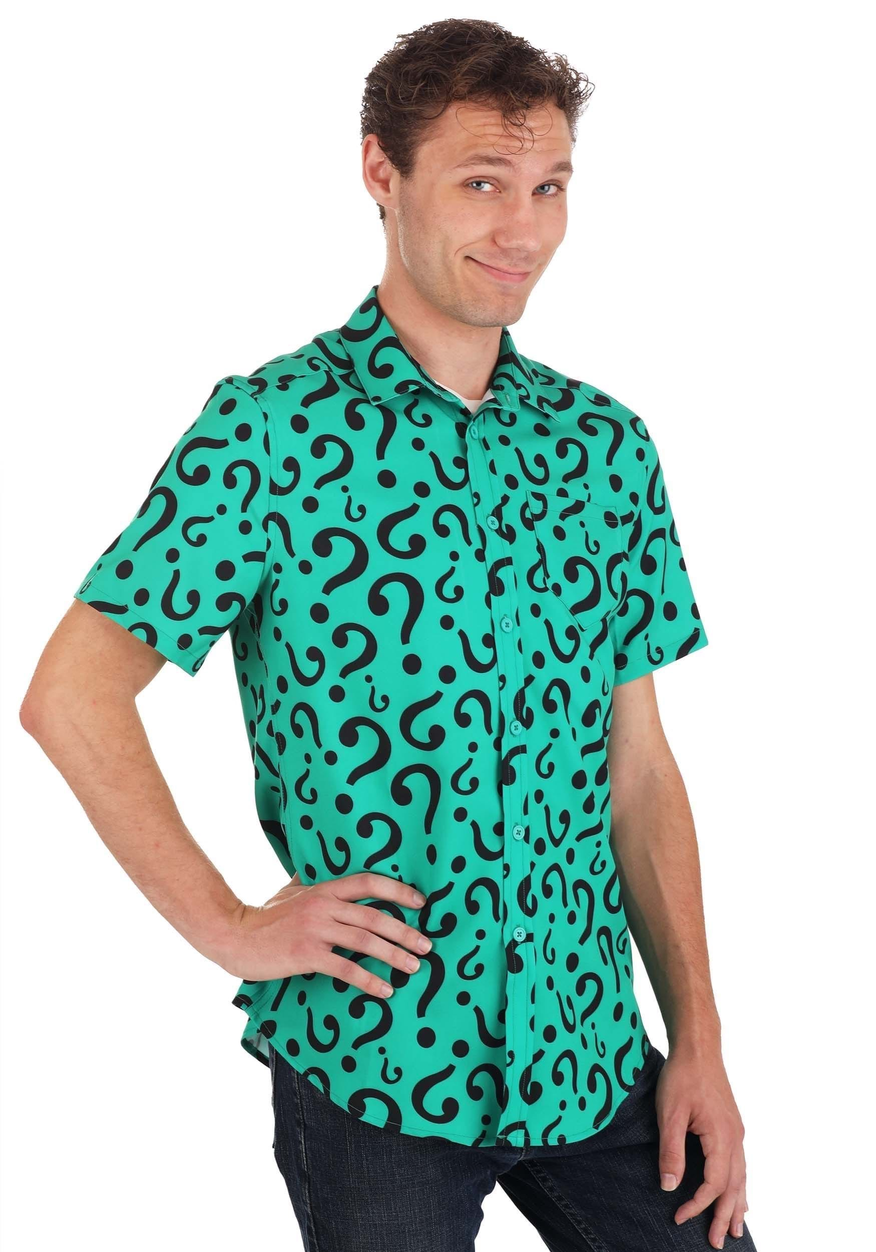 Adult The Riddler Button Up Shirt | Adult Apparel