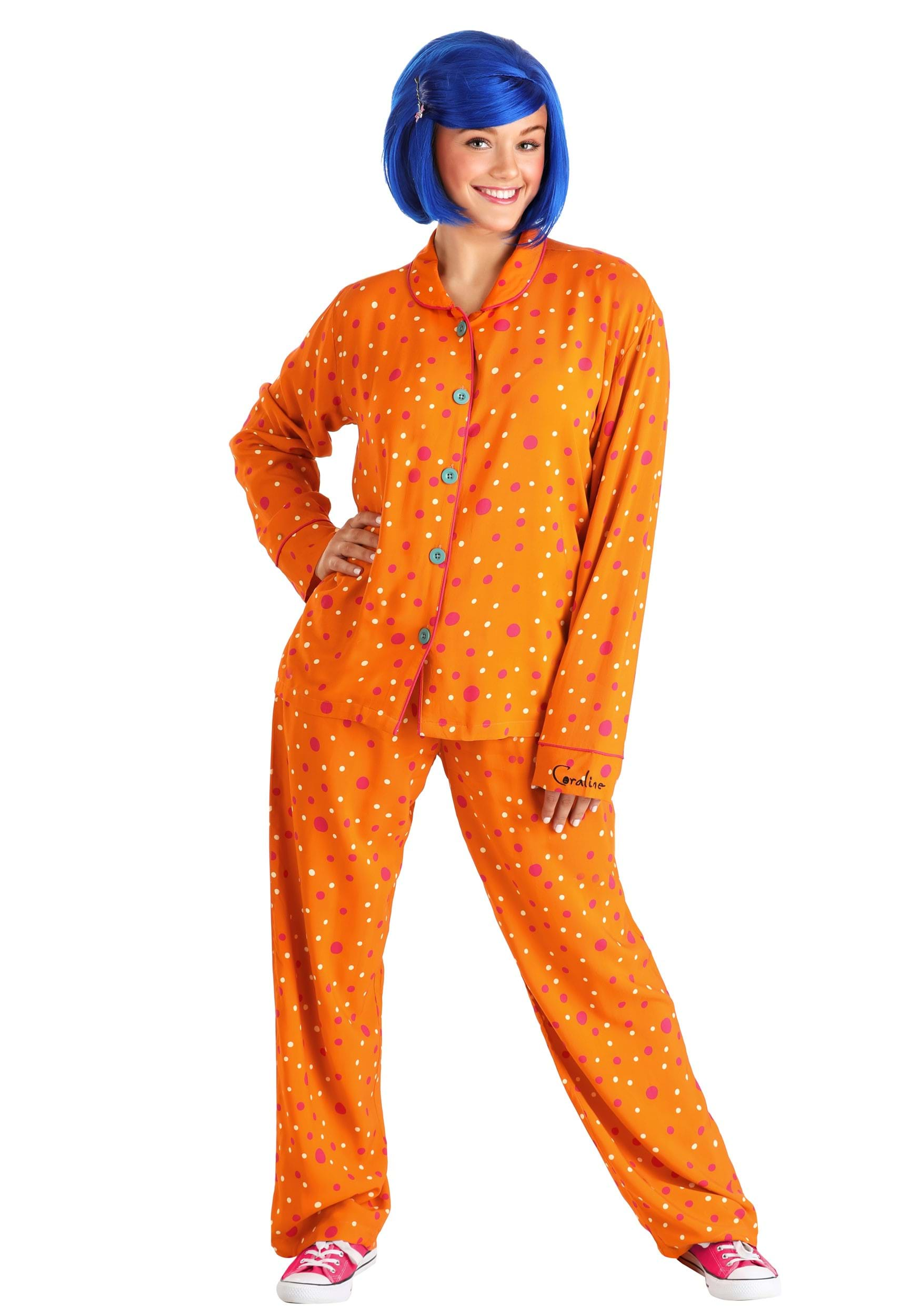 Adult Coraline Pajamas Top & Bottom Set | Coraline Costumes