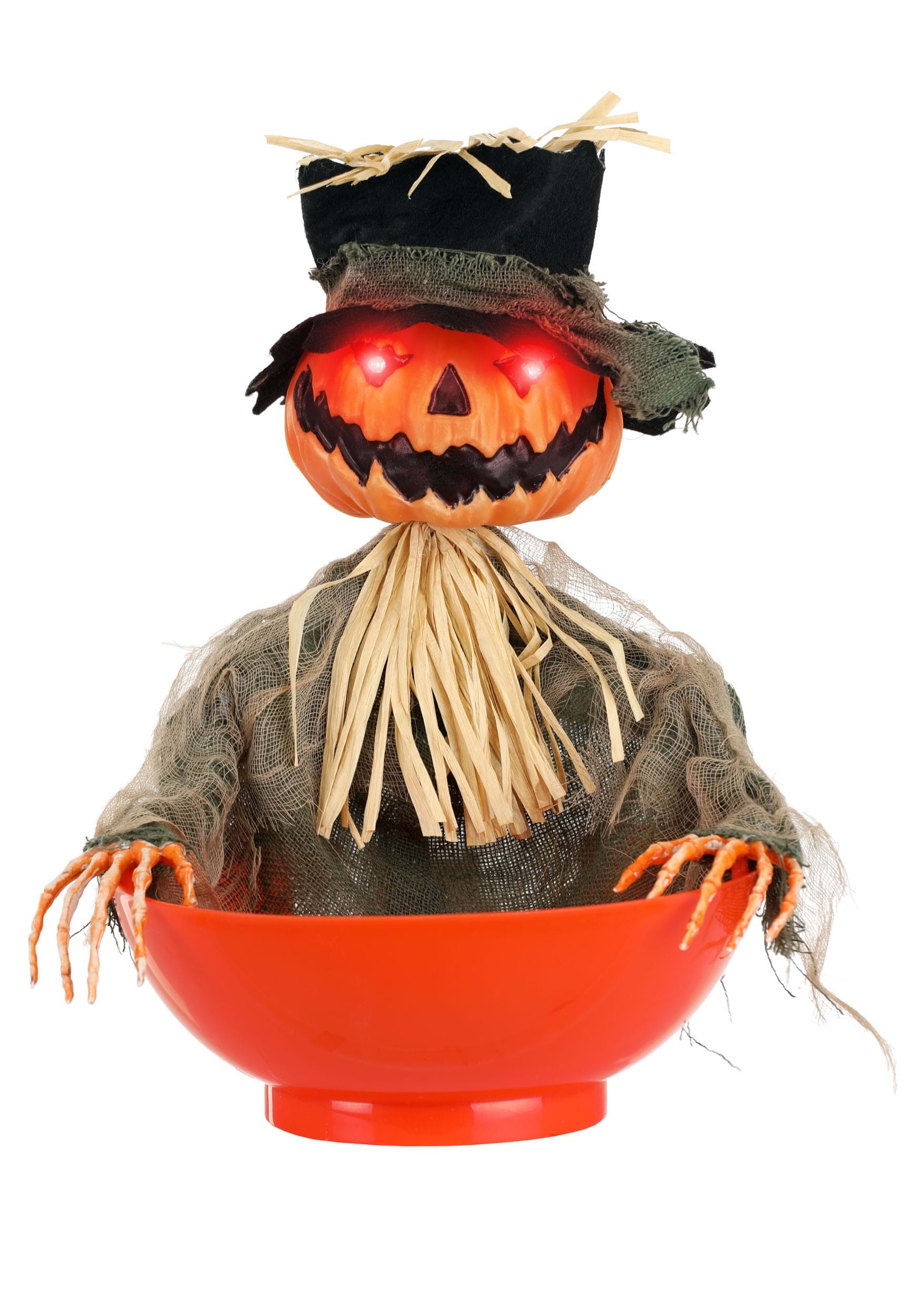 Candy Bowl with Animated Shaking Scarecrow Prop | Candy Bowls