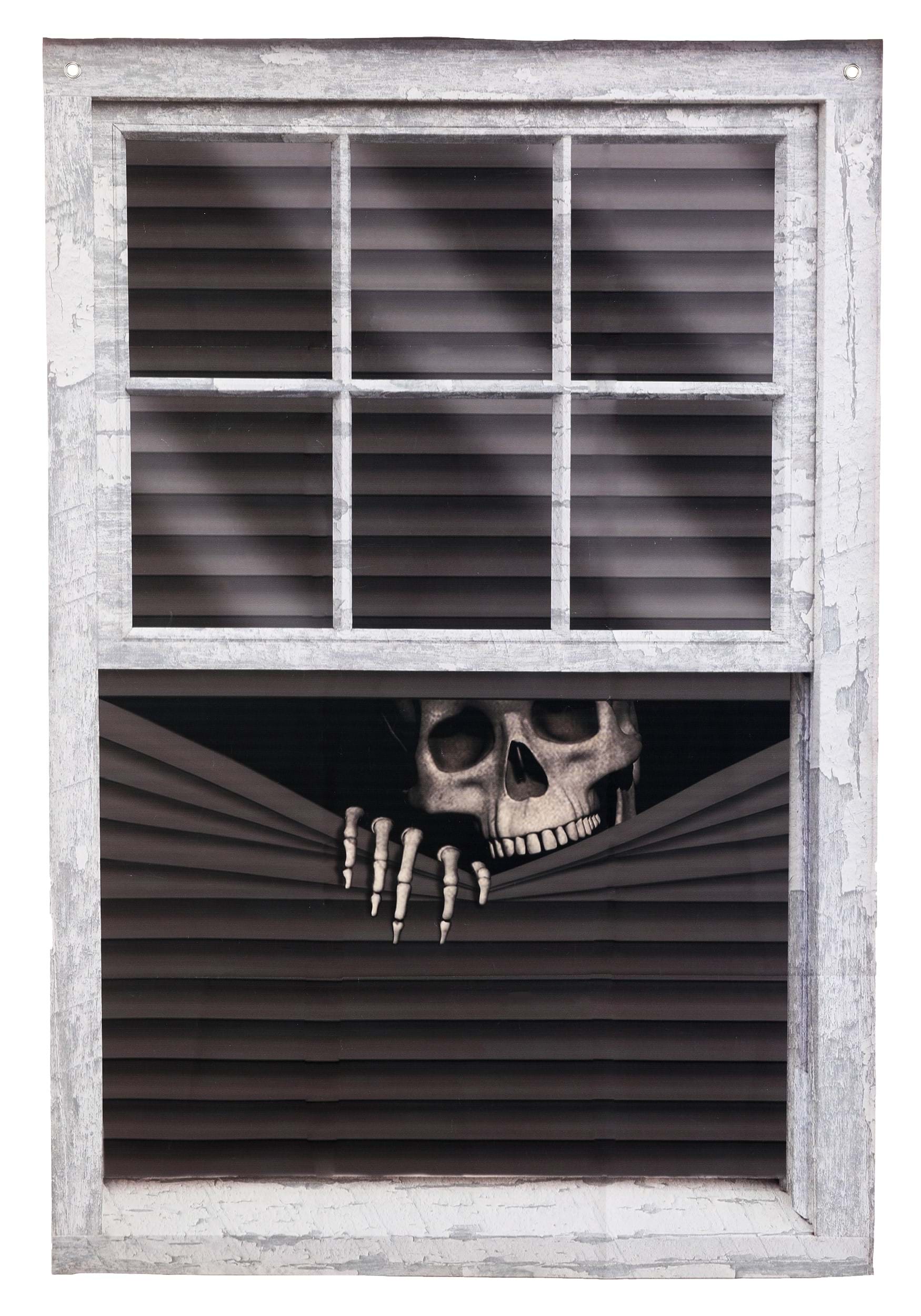 47 Peeking Skeleton Curtain Halloween Prop | Wall Decoration