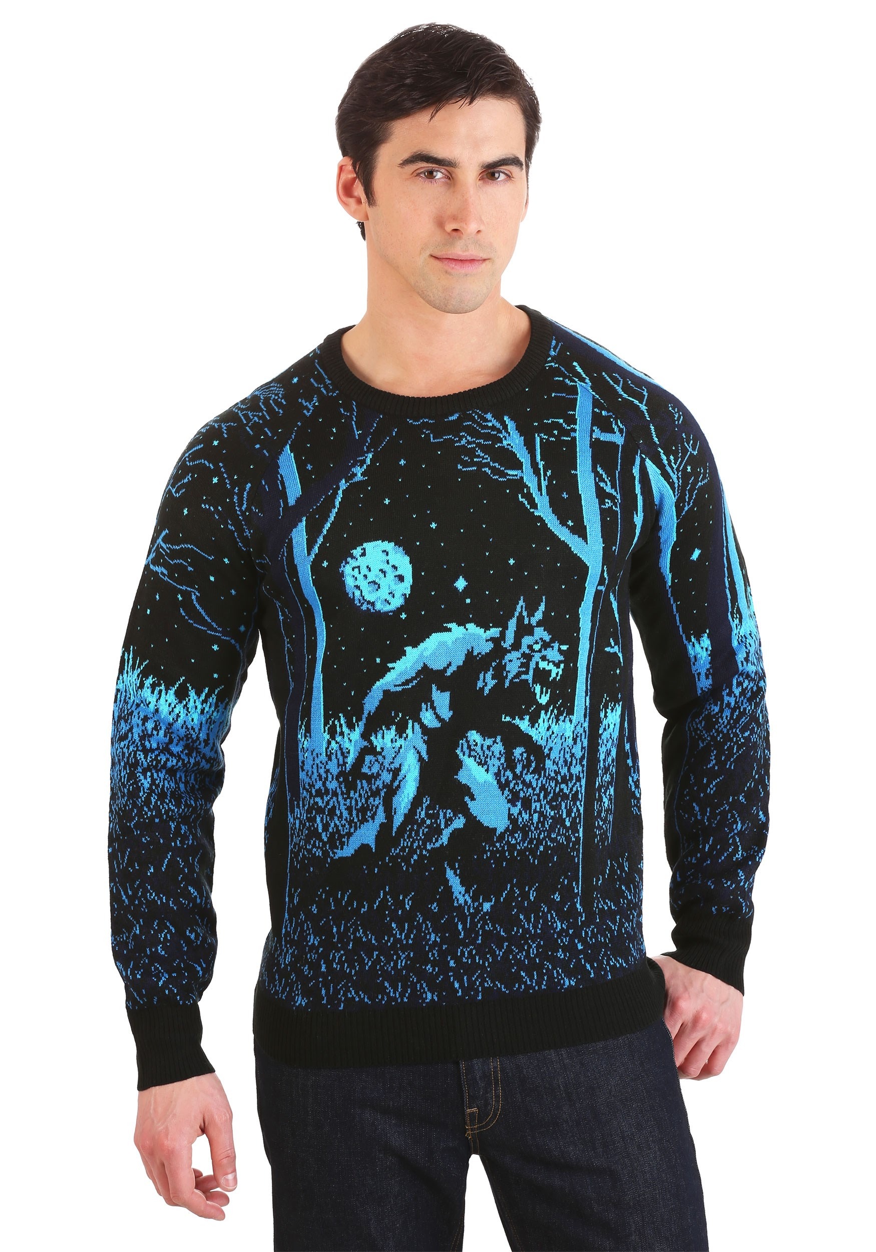 Prowling Werewolf Halloween Adult Sweater