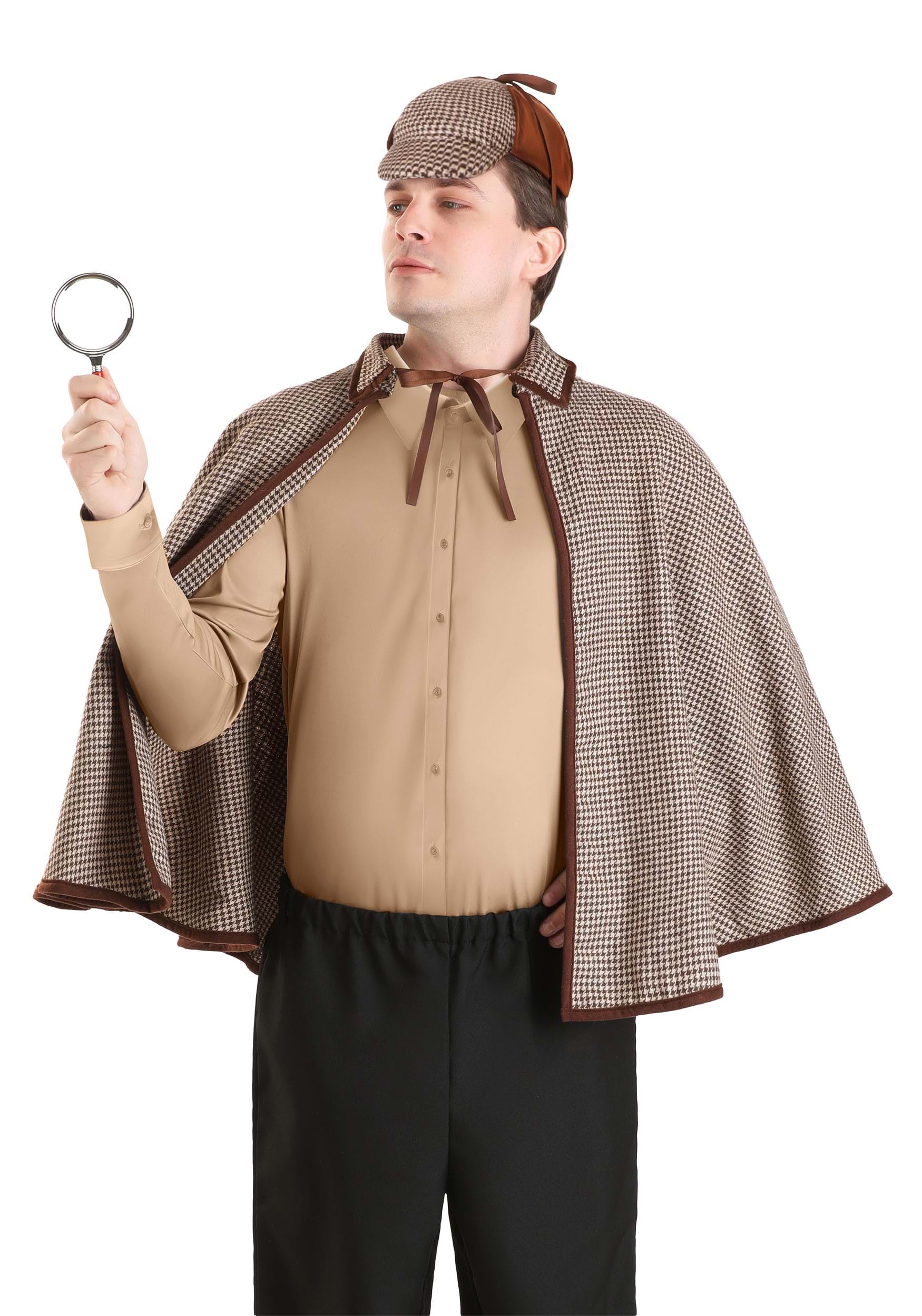 Sherlock Holmes Hat and Poncho Adult Costume Kit | Sherlock Holmes Costumes