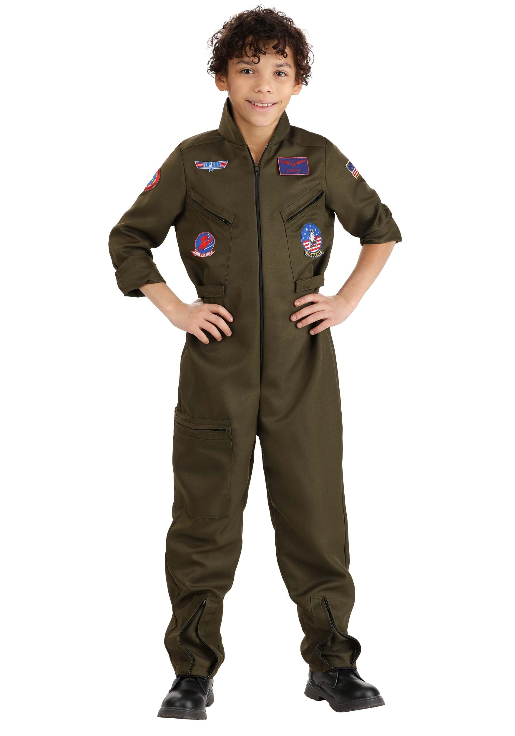 Child Top Gun Deluxe Flight Suit Costume | Top Gun Costumes