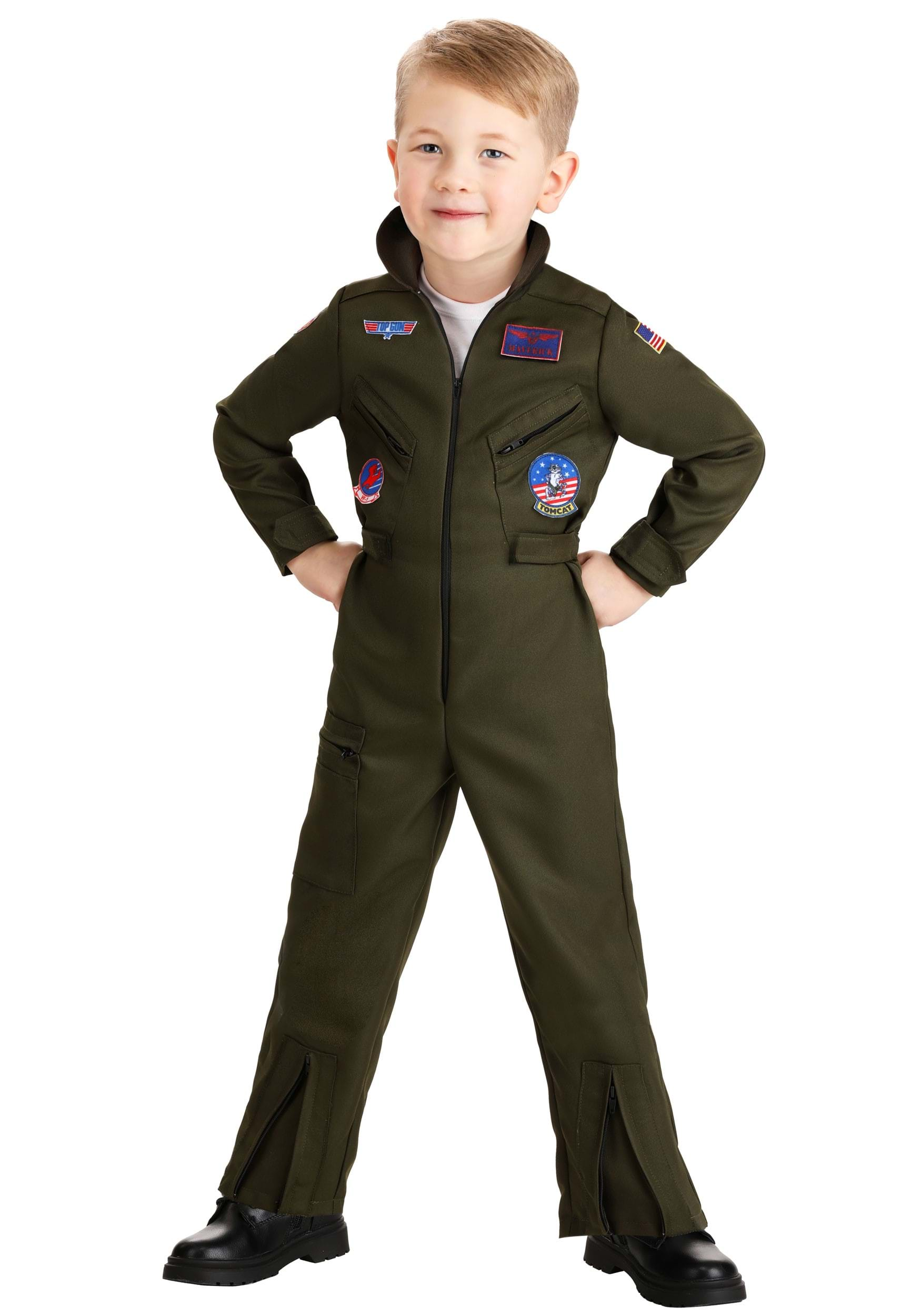 Top Gun Deluxe Flight Suit Toddler Costume | Top Gun Costumes