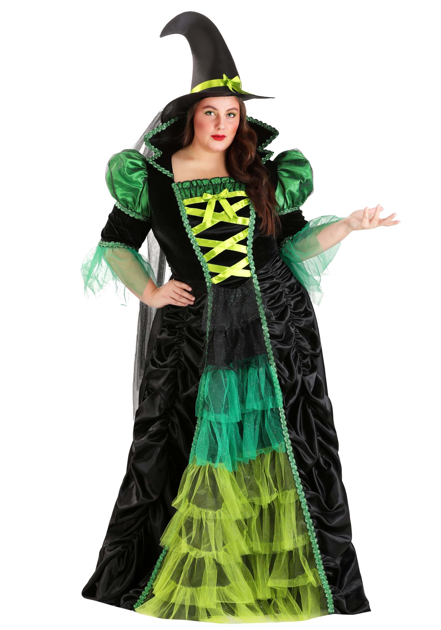 Plus Size Enchanted Green Witch Women