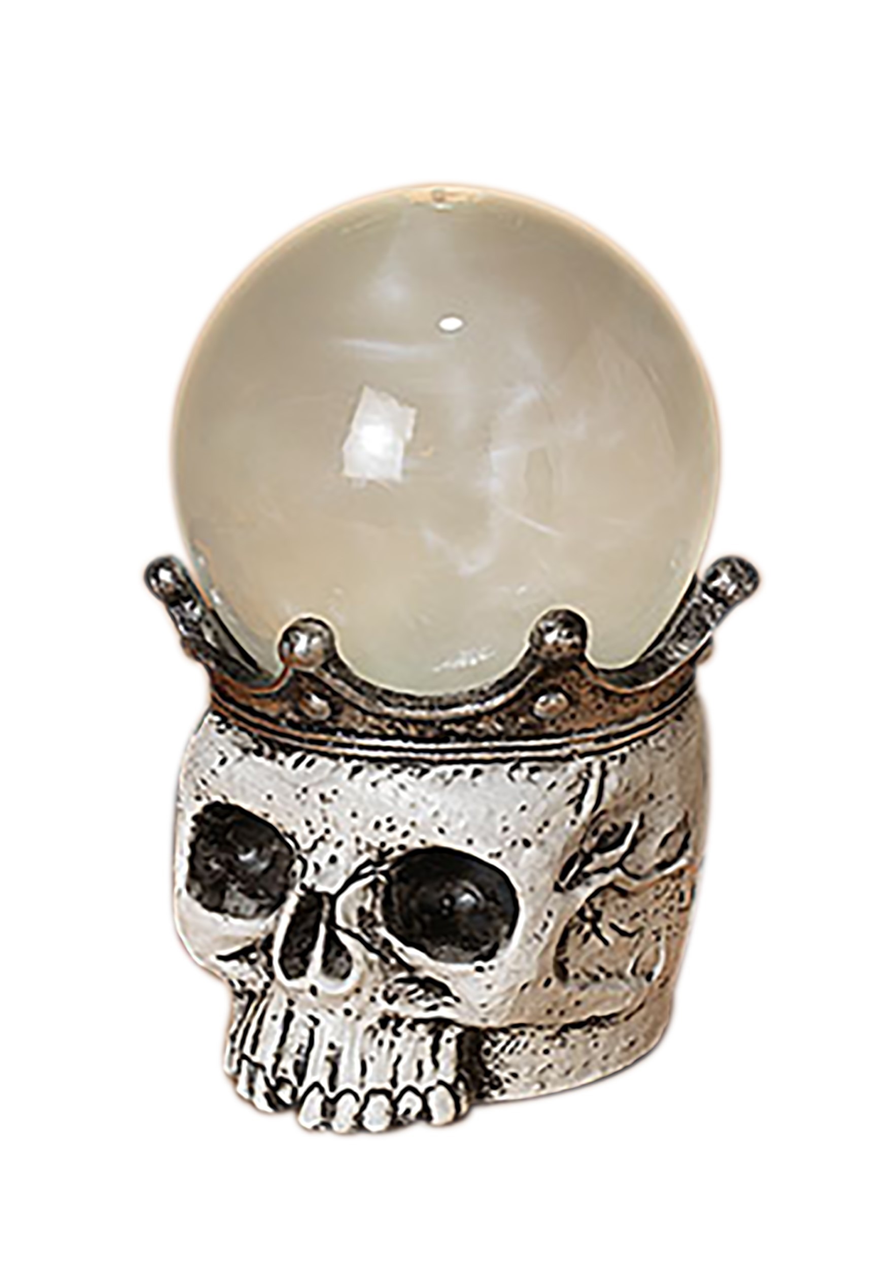 7.5-Inch Lighted Spinning Smoky Water Globe Skull Decoration