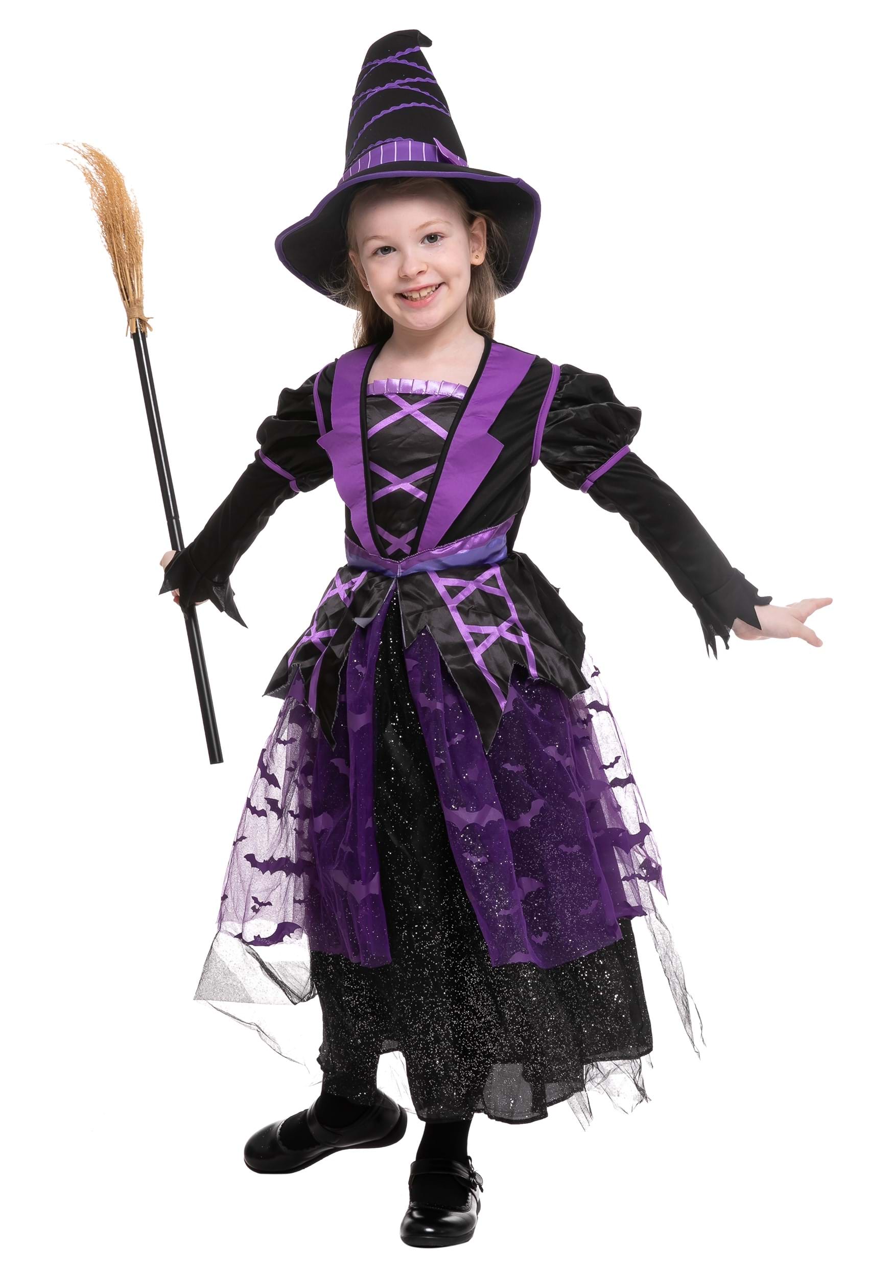 Light Up Purple Bat Witch Girl