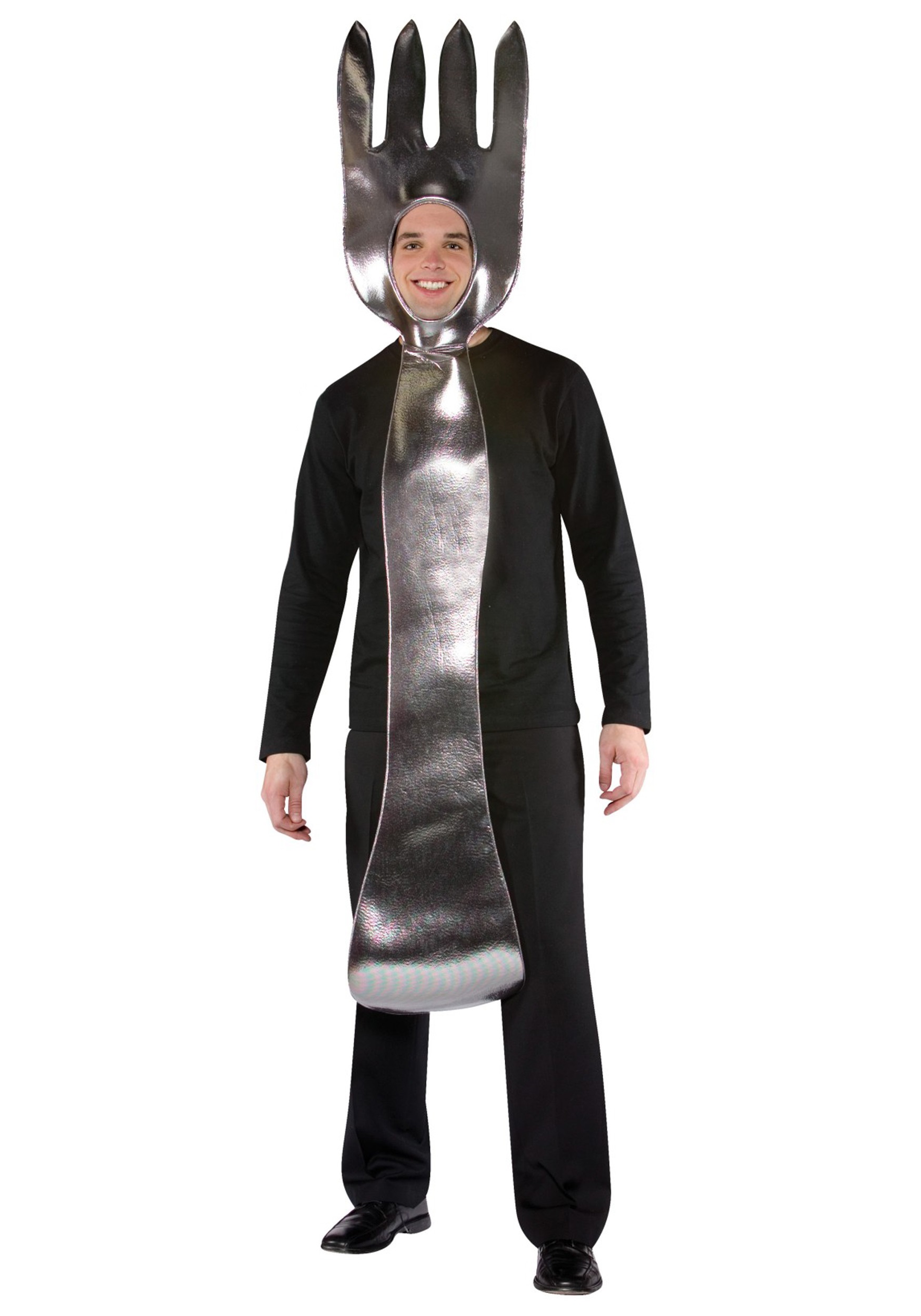 Adult Massive Silver Fork Costume | Funny Costumes