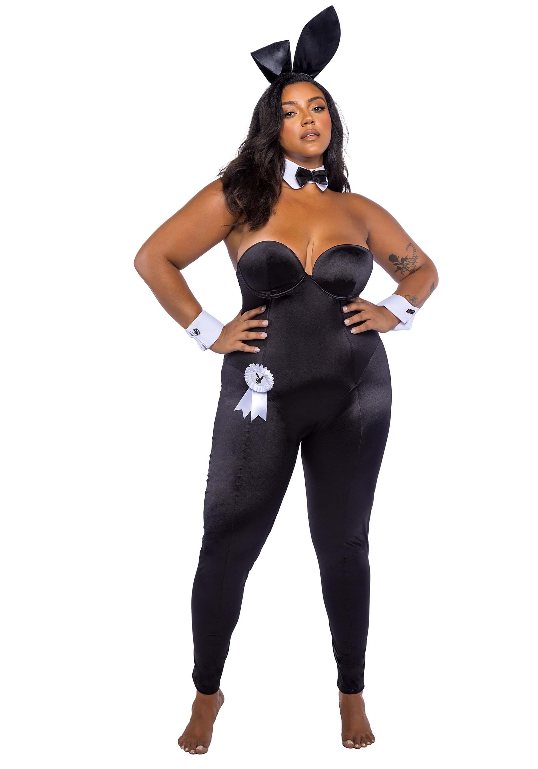 Plus Size Women's Black Playboy Bunny Classic Playmate Costume | Playboy Costumes