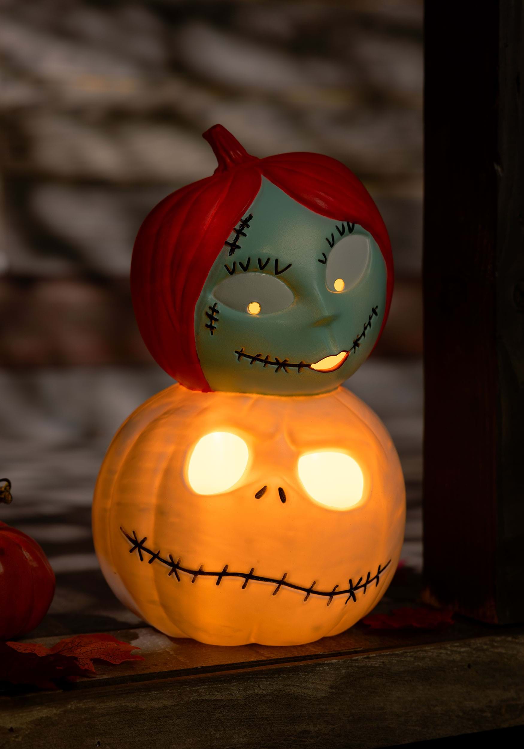 Disney Jack and Sally Light Up Pumpkin Decoration | Disney Decorations