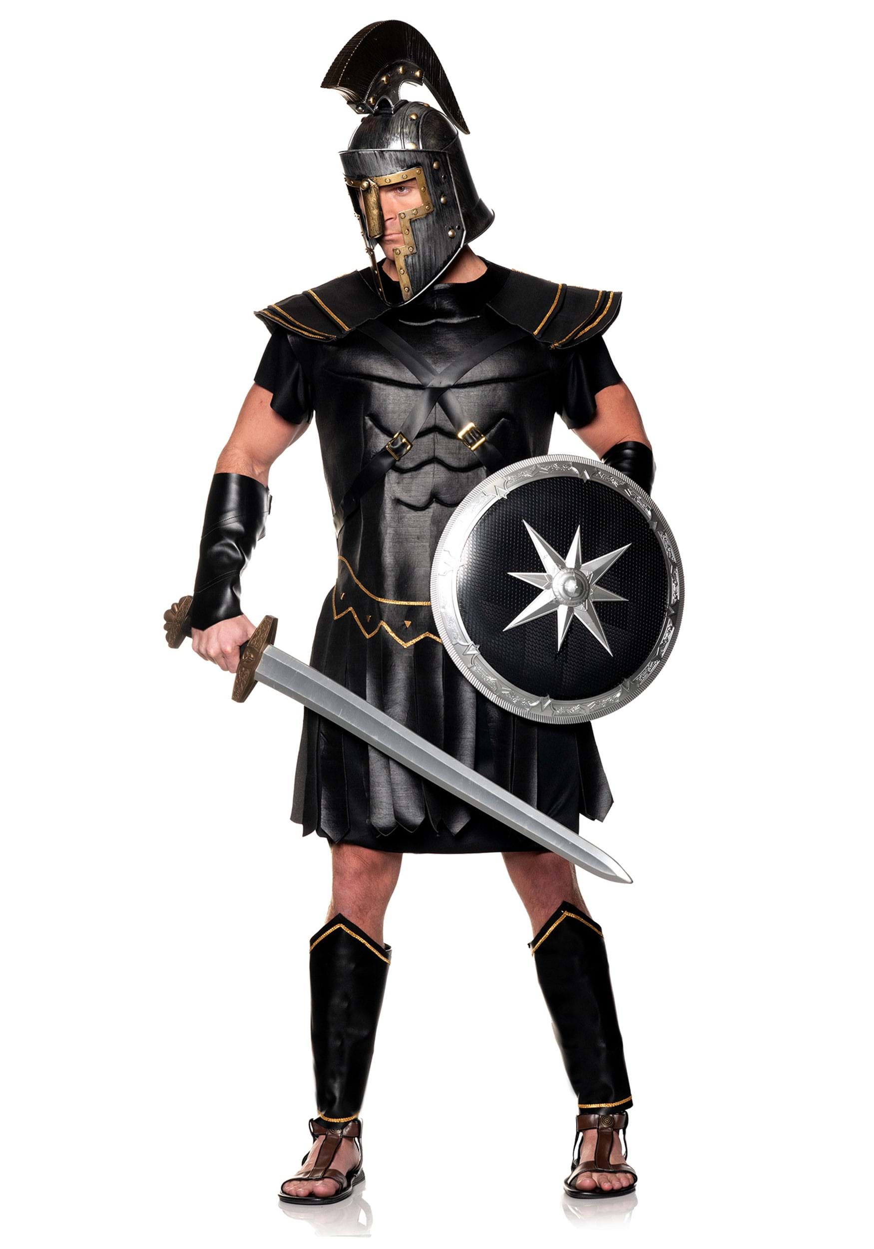 Black Roman Warrior Men's Costume | Roman Costumes