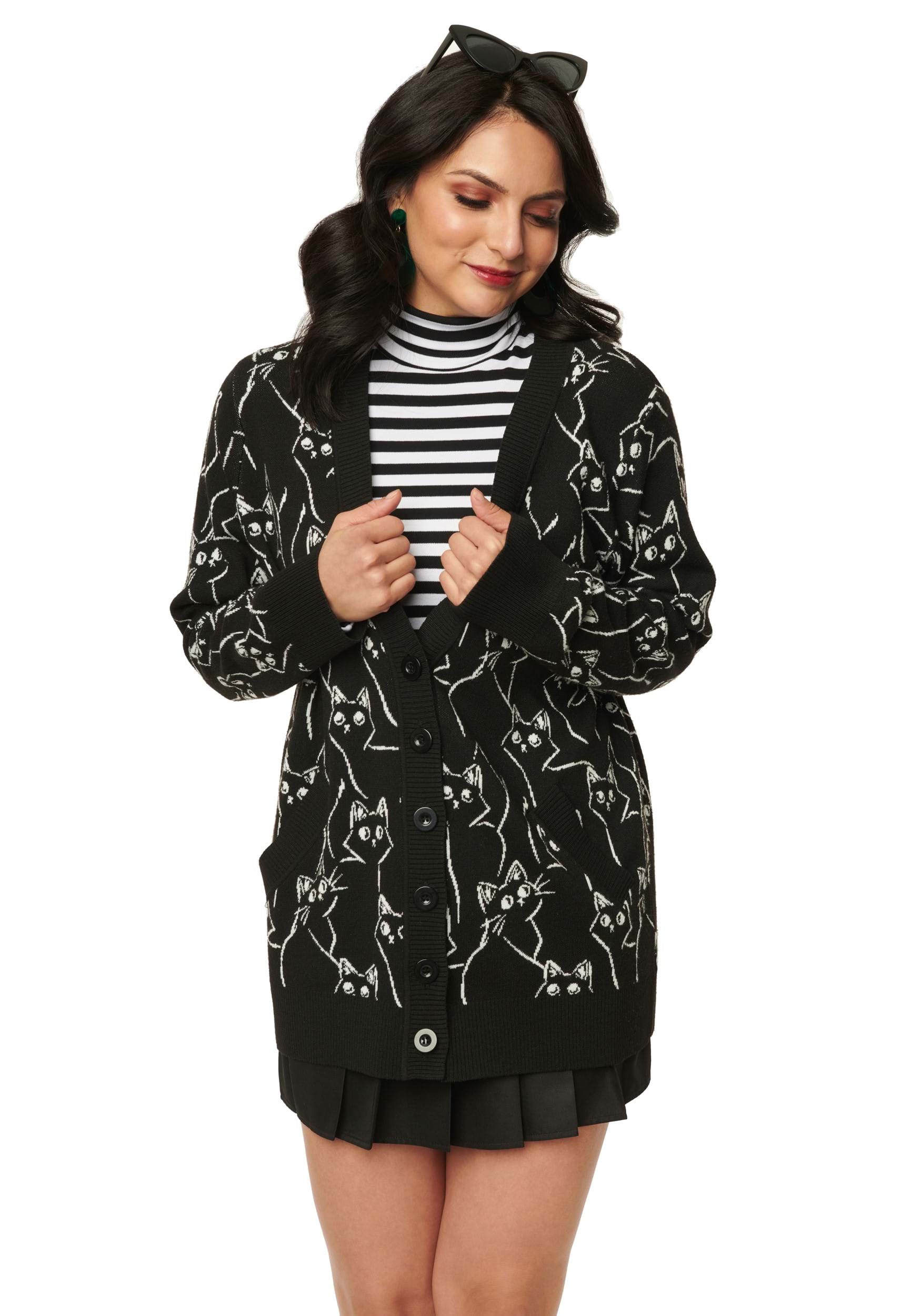 Unique Vintage Black Cat Cardigan