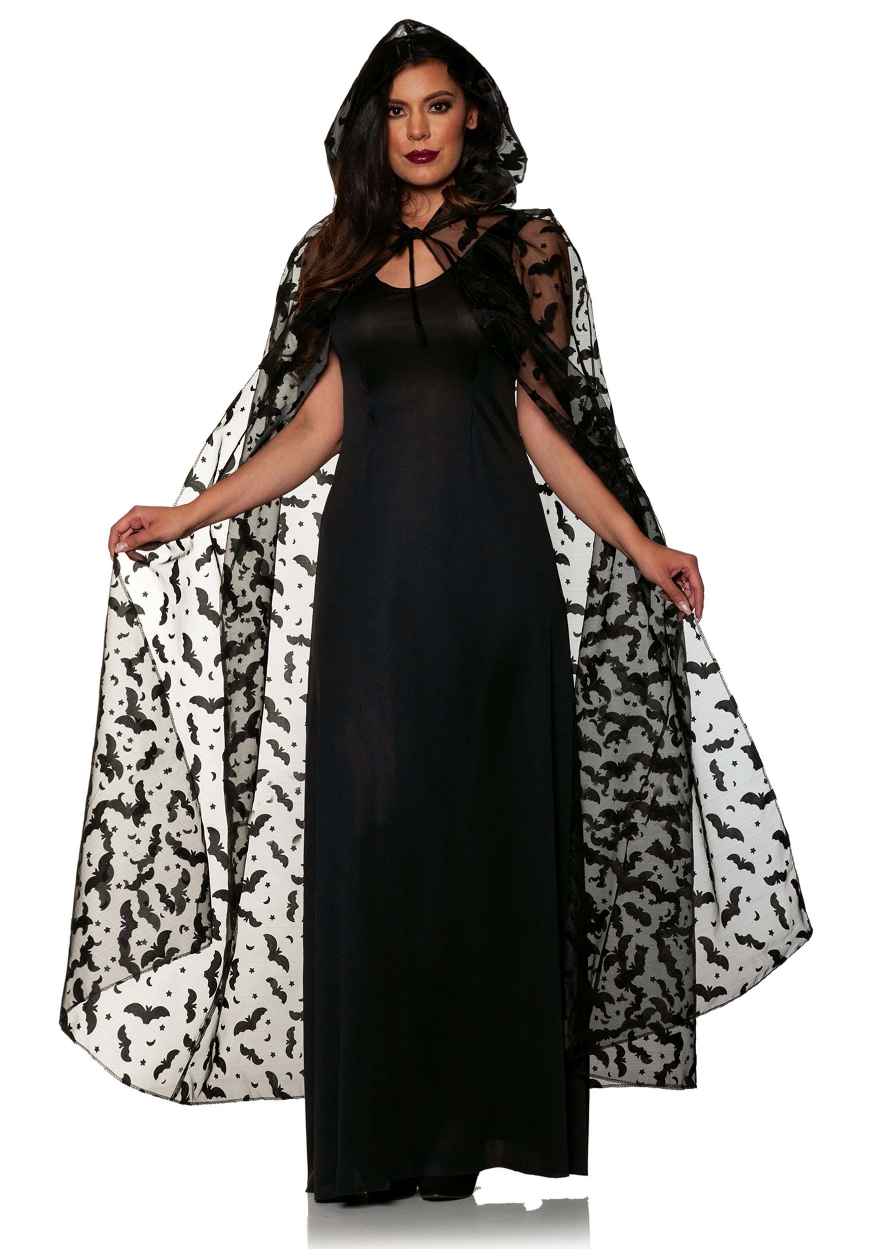 Embossed Bat Women's Costume Cape | Witch Accessories