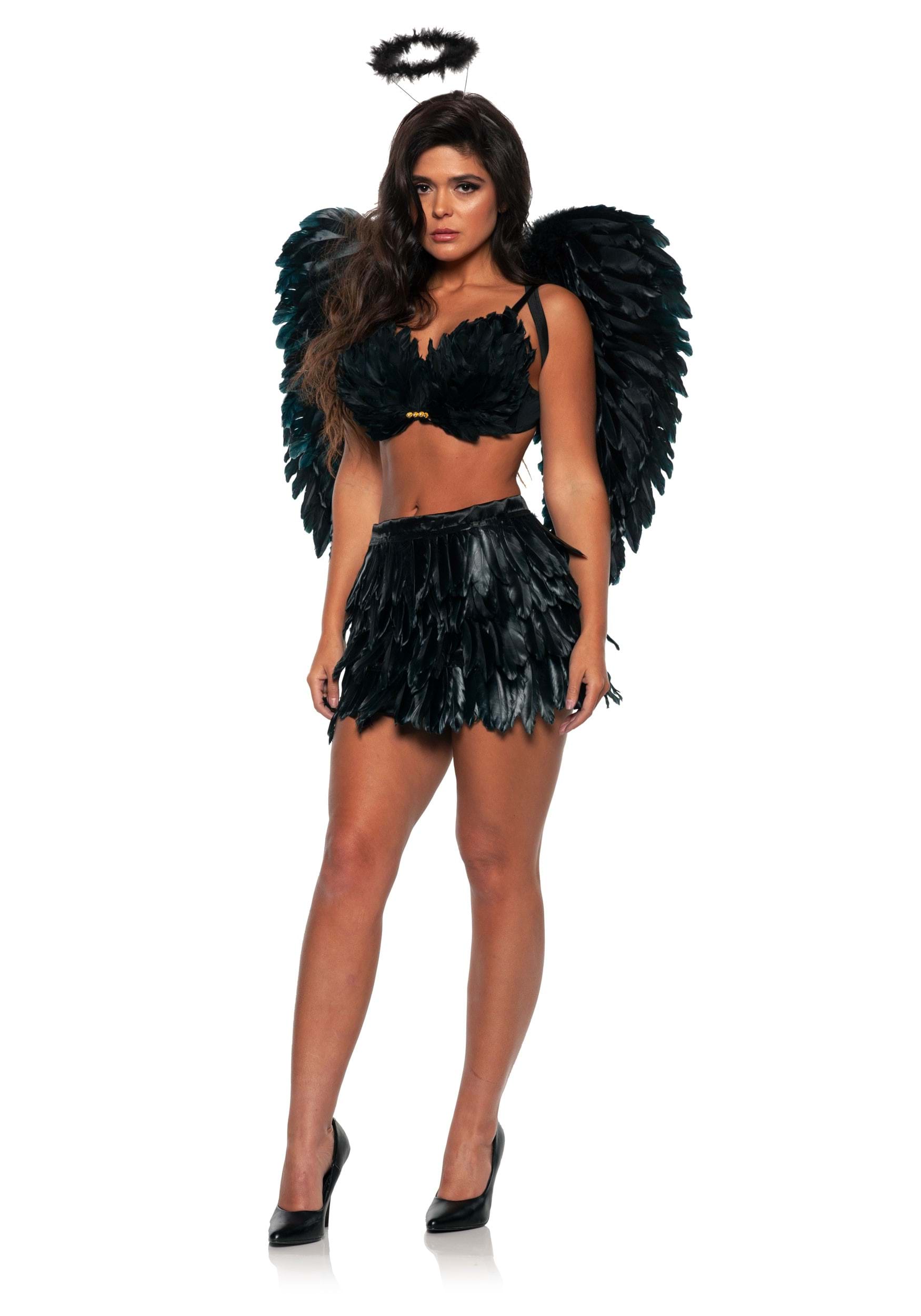 Sexy Dark Angel Feather Skirt and Top Women