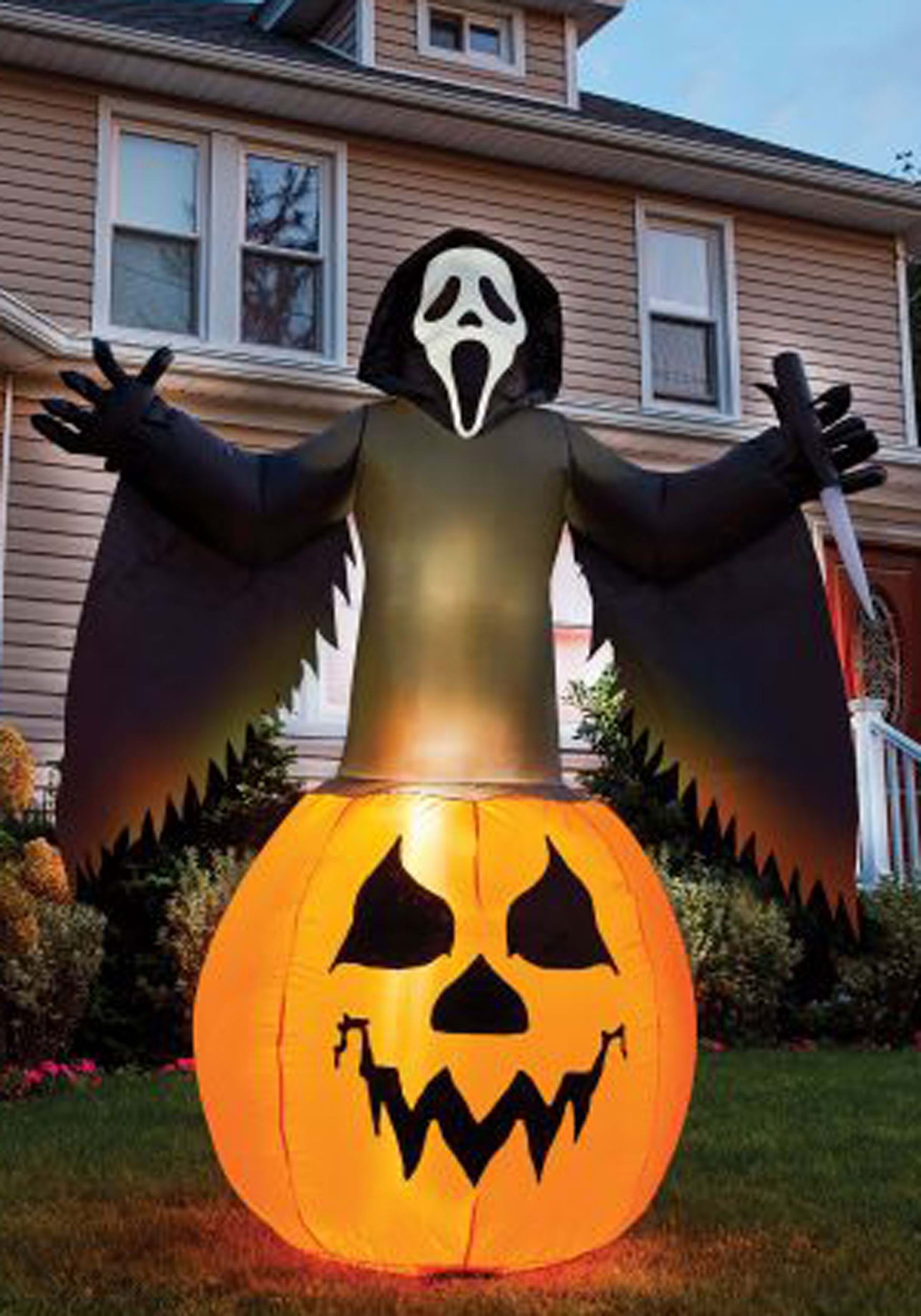 Light Up 6FT Inflatable Ghost Face Pumpkin Decoration