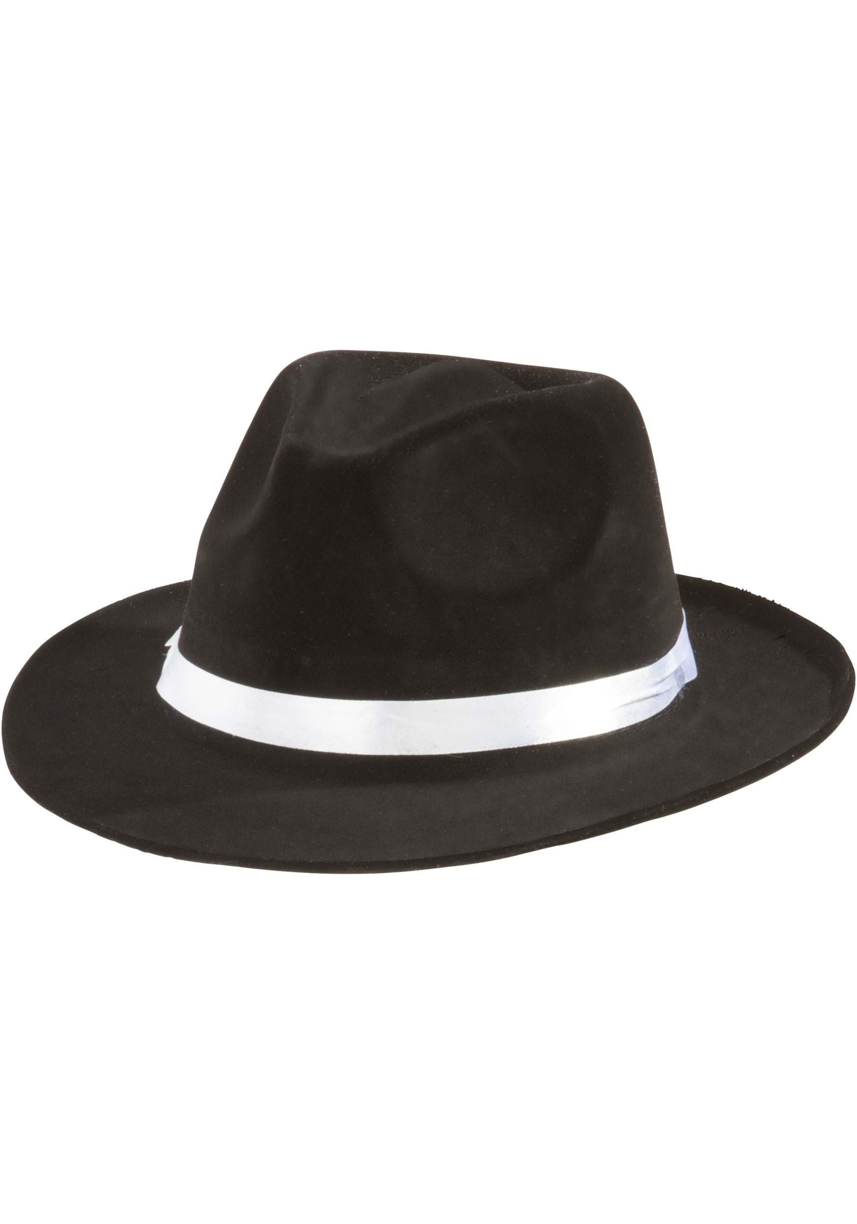 Classic Black Gangster Fedora Adult Costume Hat | Gangster Accessories
