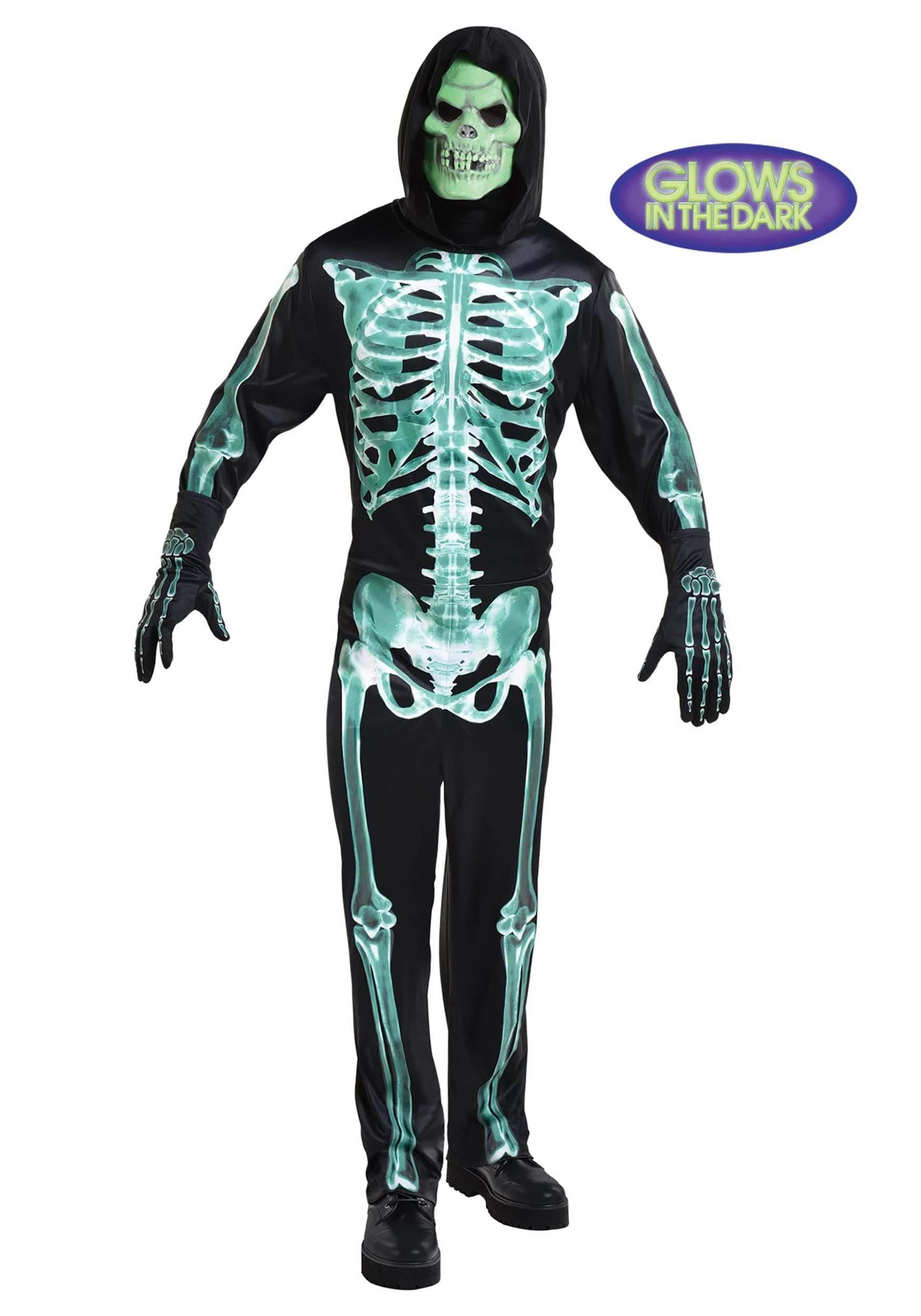 Men's Glow-in-the-Dark Skeleton Man Costume | Scary Costumes