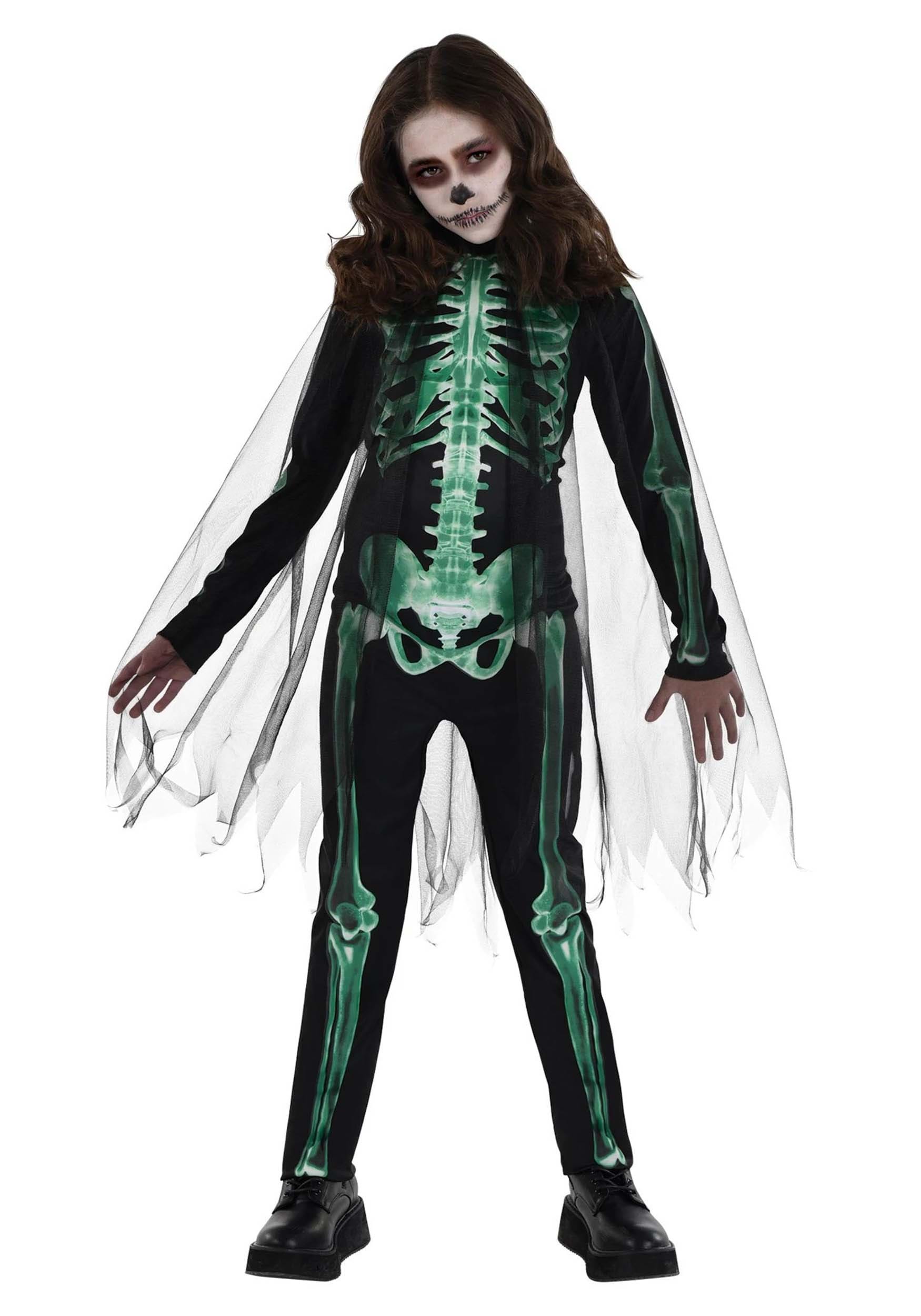 Glow Skeleton Reaper Costume for Girls | Kid