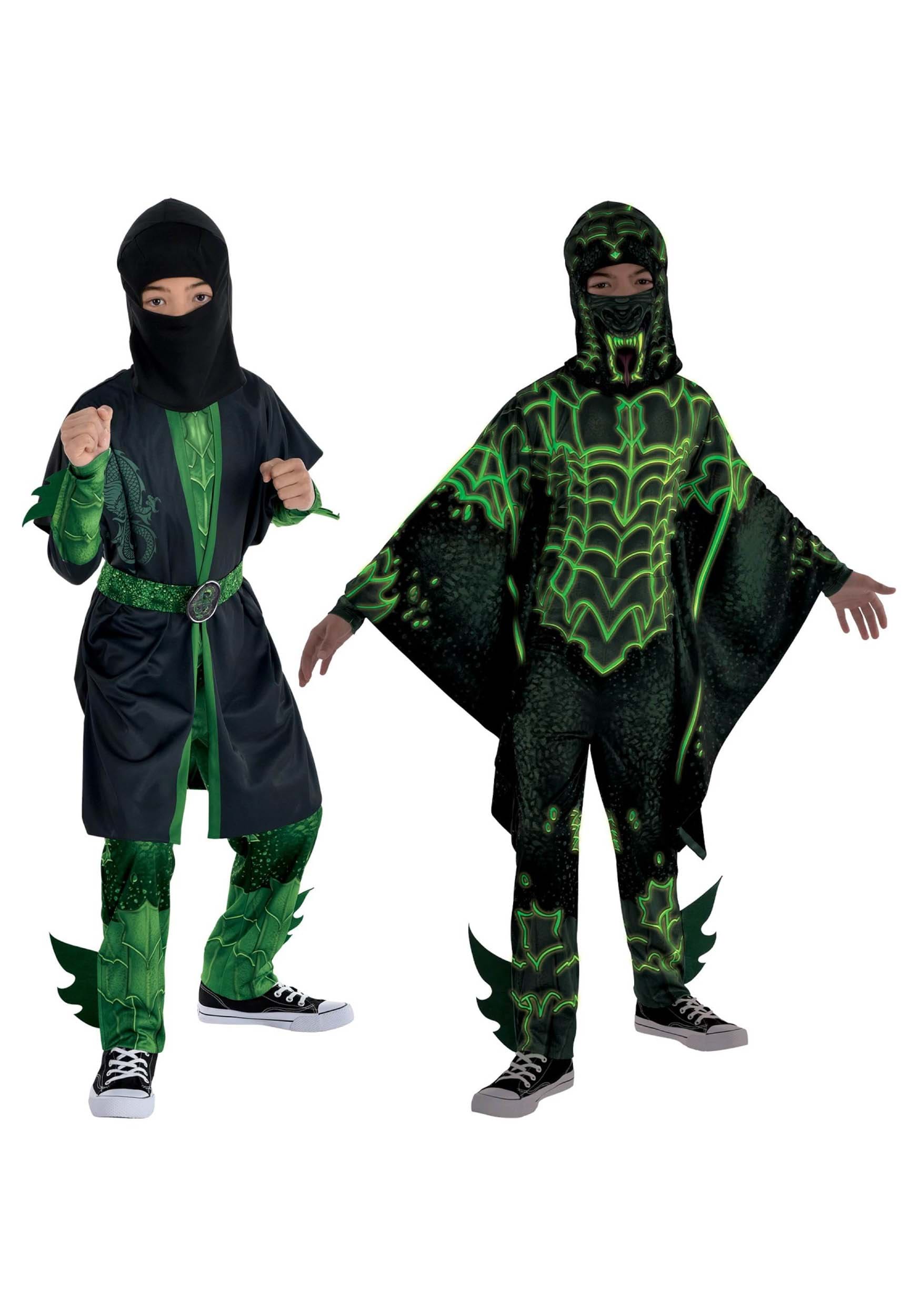 Green Dark Ninja Costumes for Kids | Kid