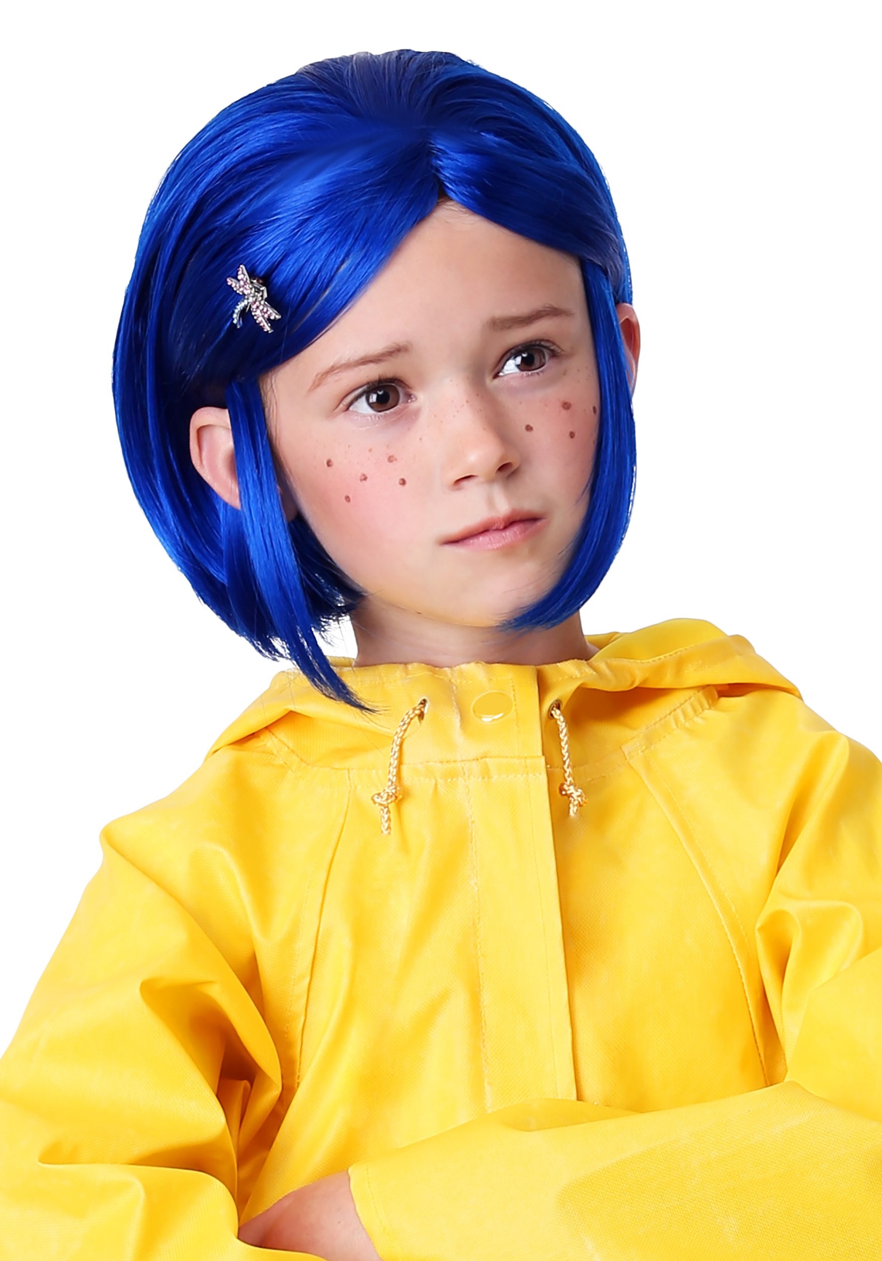 Child Coraline Blue Costume Wig | Coraline Accessories