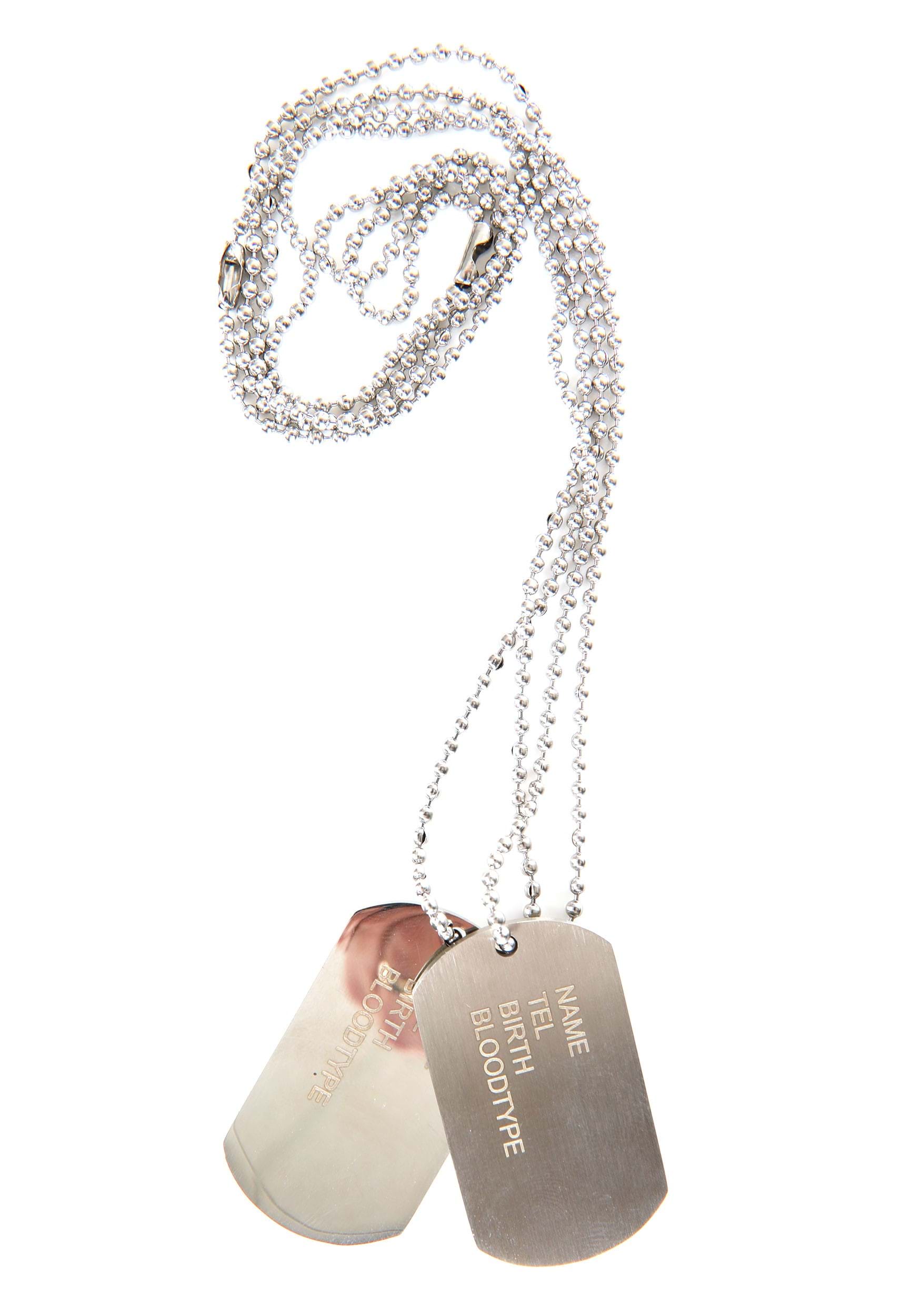 Combat Hero Dog Tag Costume Necklace Accessory