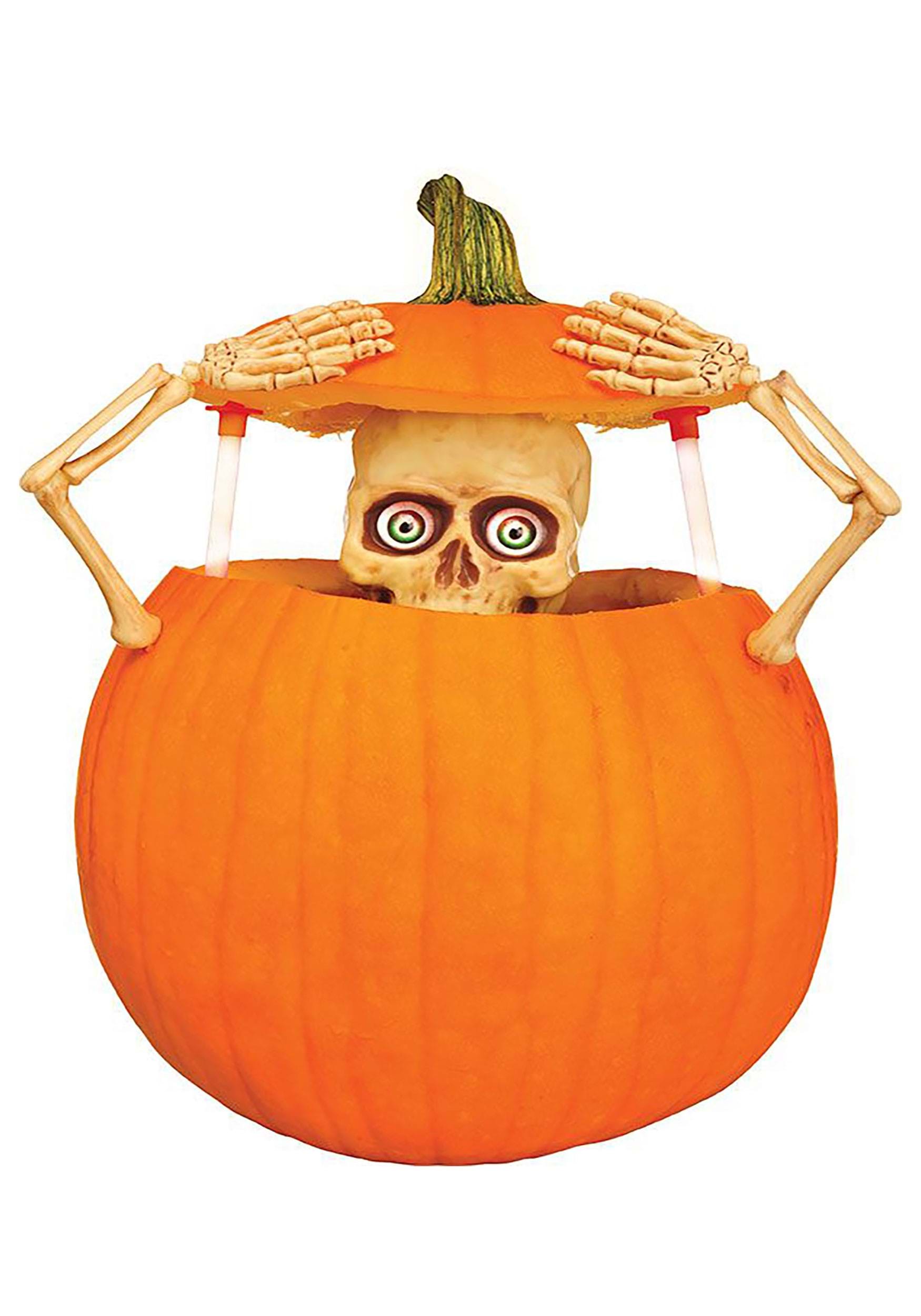 Skeleton Pumpkin Peeper Light Up Set | Pumpkin Decorations